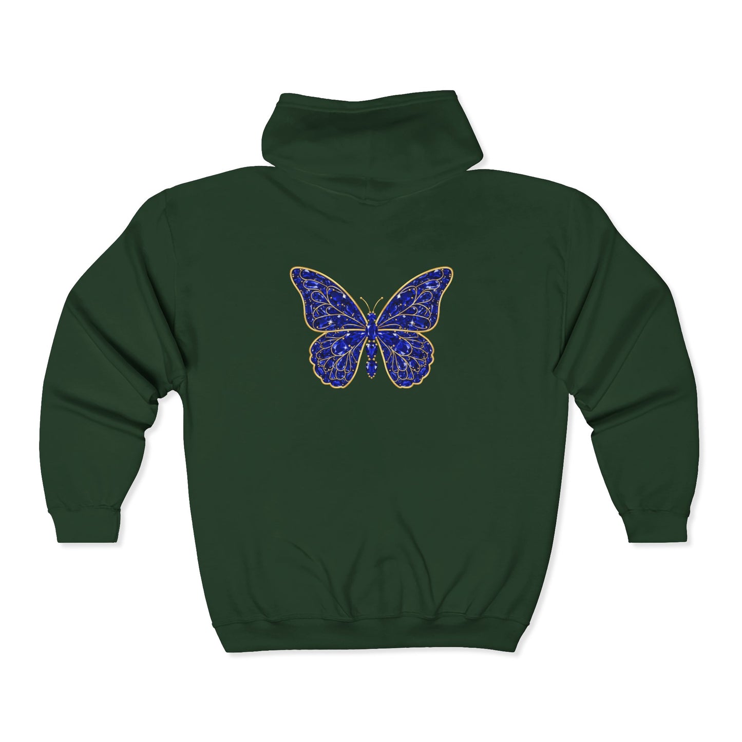 September Sapphire Zip Sweatshirt Butterfly - Wisdom, Focus, Truth