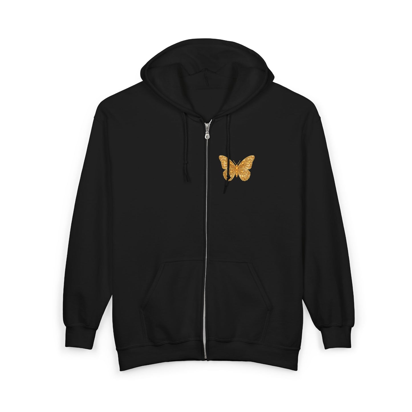 November Birthstone Citrine Zip Sweatshirt Butterfly - Serenity, Truth, Strength