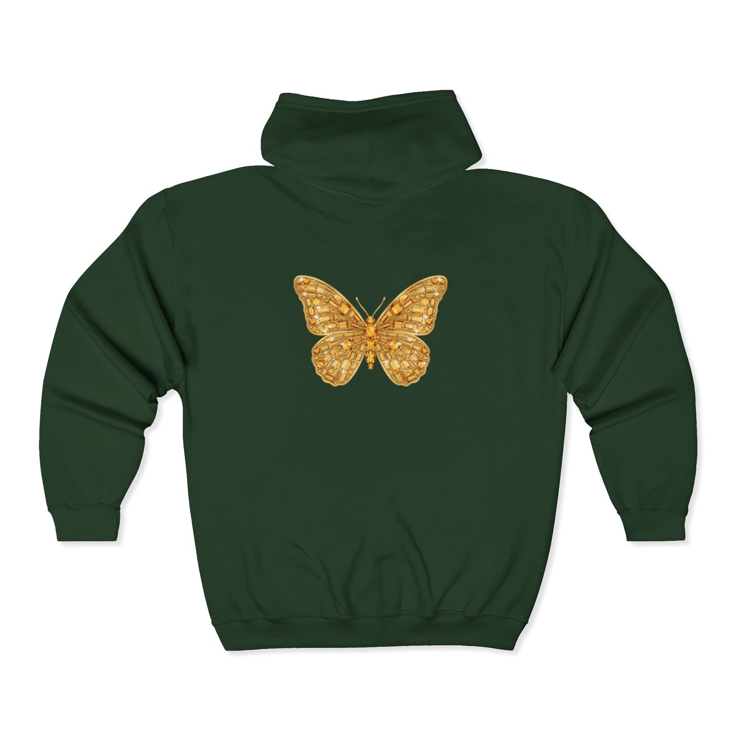 November Birthstone Citrine Zip Sweatshirt Butterfly - Serenity, Truth, Strength