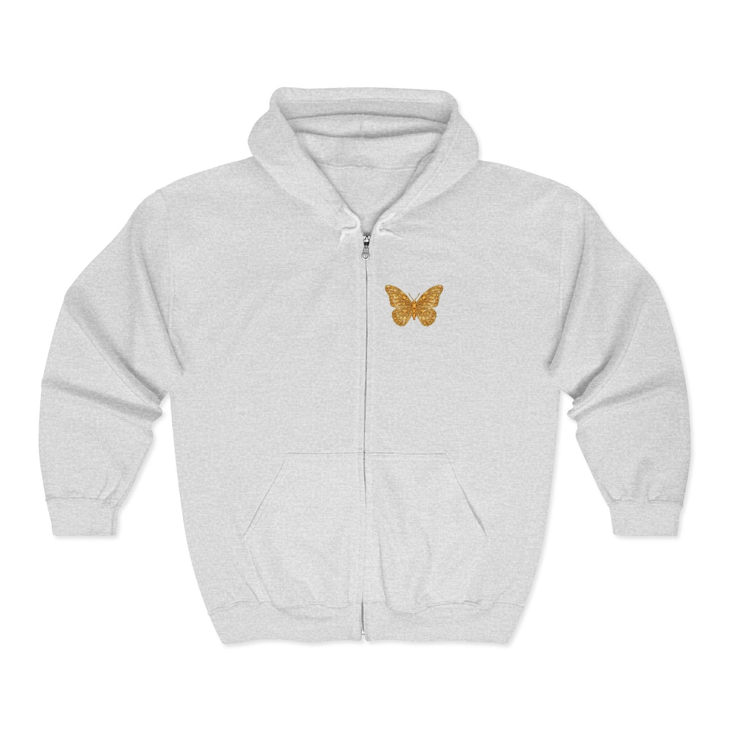 November Birthstone Citrine Zip Sweatshirt Butterfly - Serenity, Truth, Strength