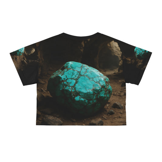 Crop Tee Turquoise - Peace, Protection, Luck