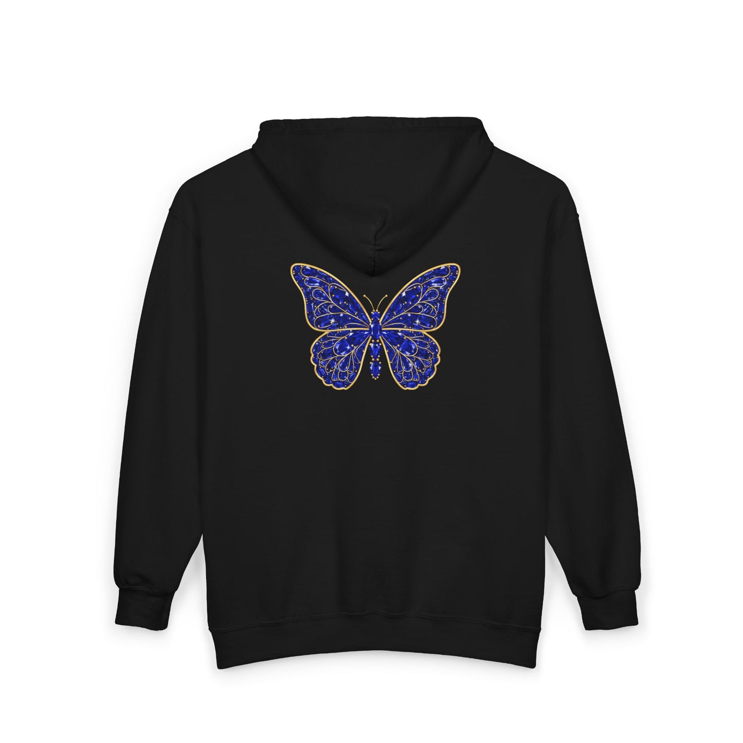 September Sapphire Zip Sweatshirt Butterfly - Wisdom, Focus, Truth