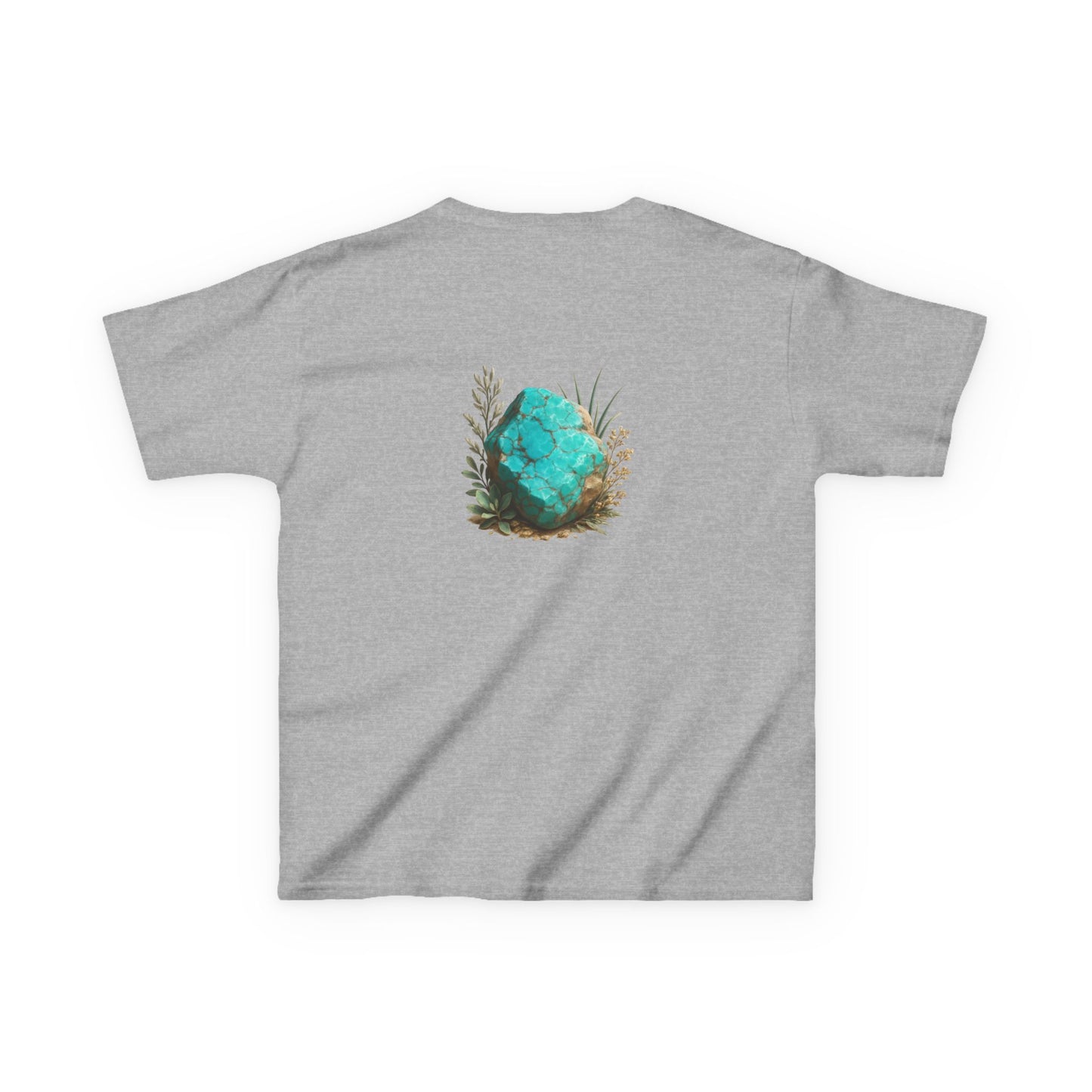 December Turquoise Kids Heavy Tee - Peace, Protection, Luck