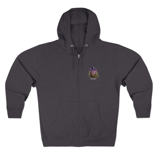 February Amethyst Zip Hoodie - Peace, Courage, Stability