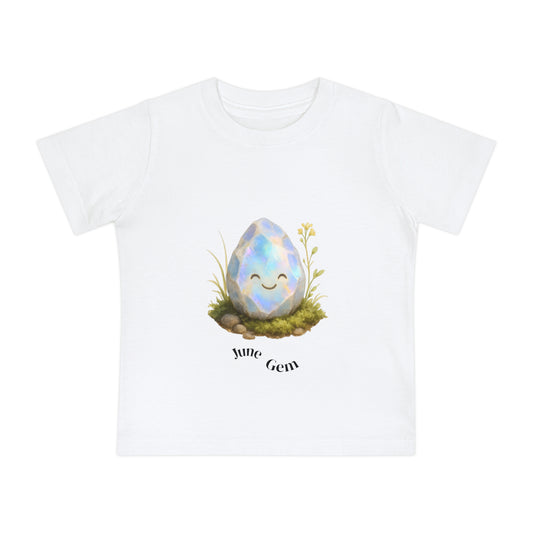 Baby June Birthstone Moonstone Tee - Balance, Hope, Abundance