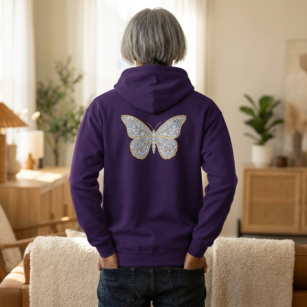 June Moonstone Zip Sweatshirt Butterfly - Balance, Hope, Abundance