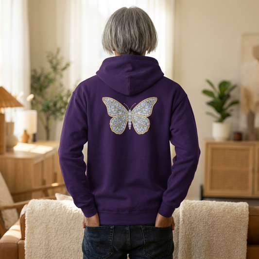 June Moonstone Zip Sweatshirt Butterfly - Balance, Hope, Abundance