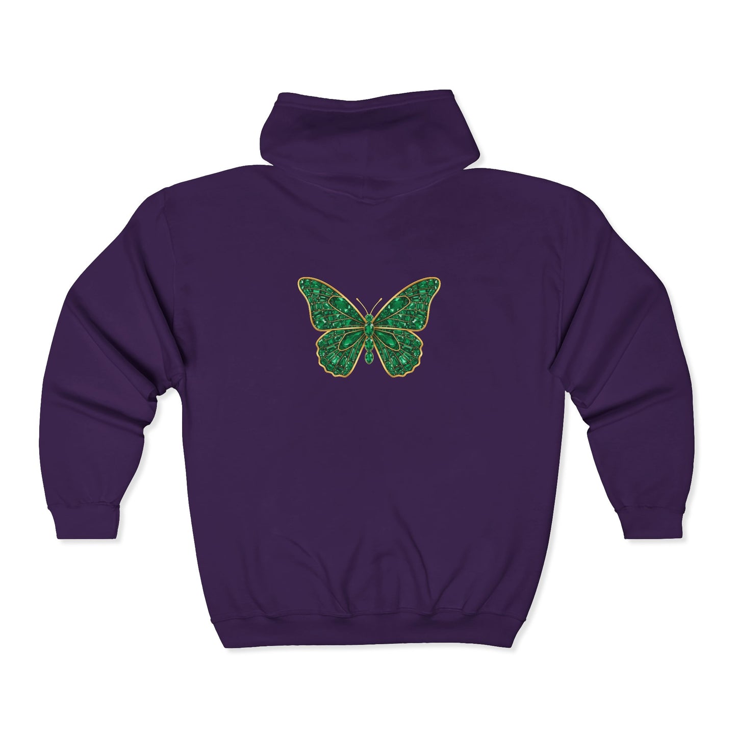 May Emerald Butterfly Zip Sweatshirt - Balance, Harmony, Healing