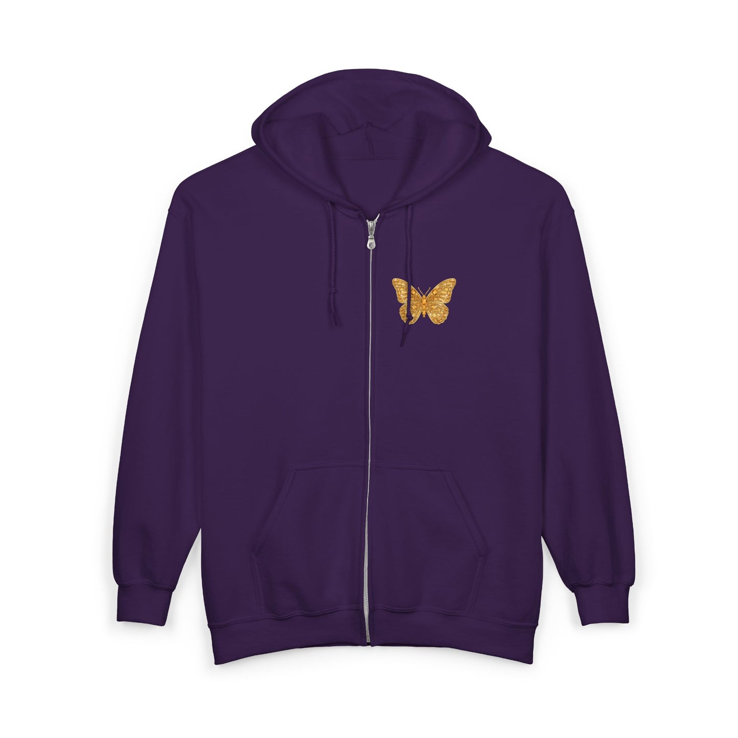 November Birthstone Citrine Zip Sweatshirt Butterfly - Serenity, Truth, Strength