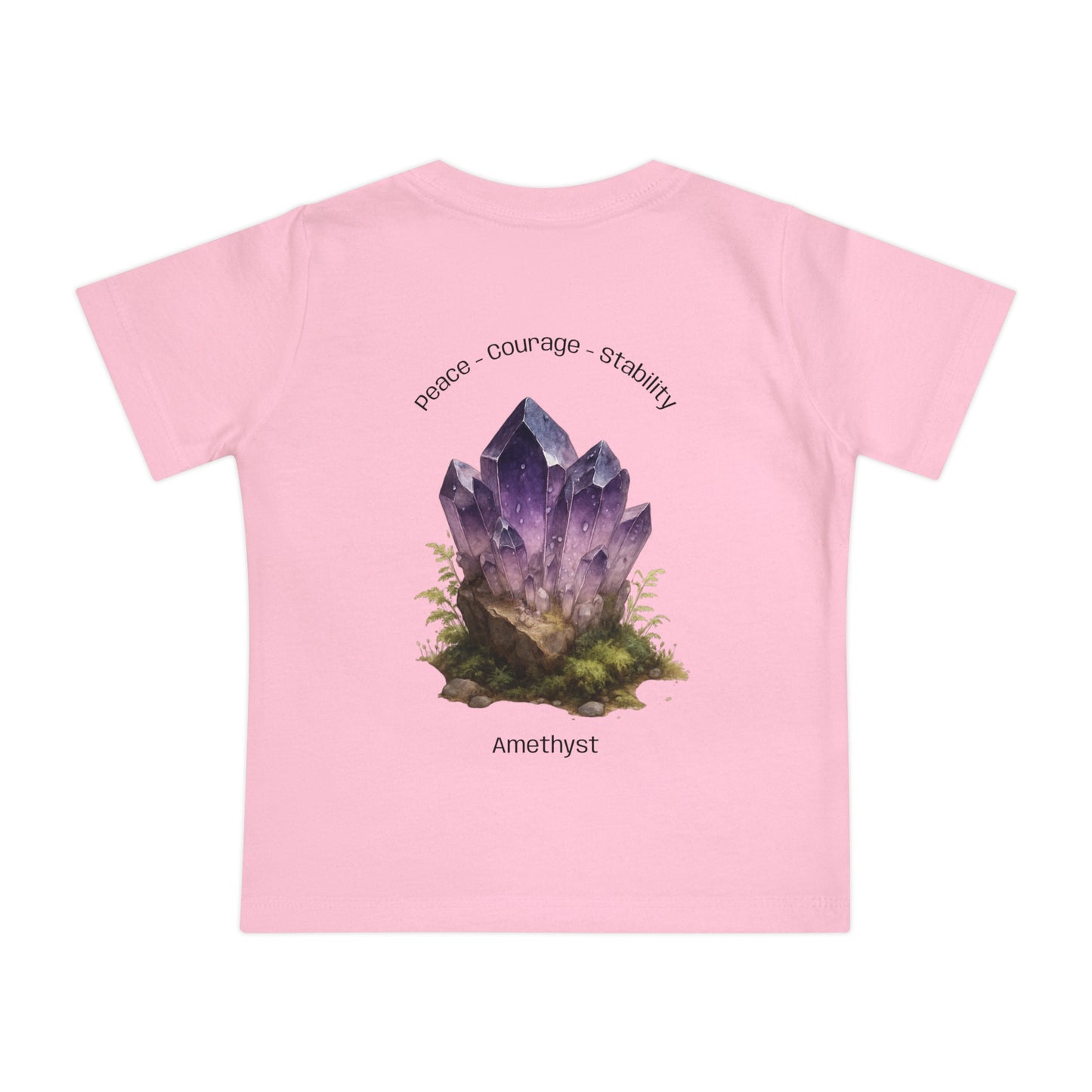 Baby February Birthstone Amethyst Tee - Peace, Courage, Stability