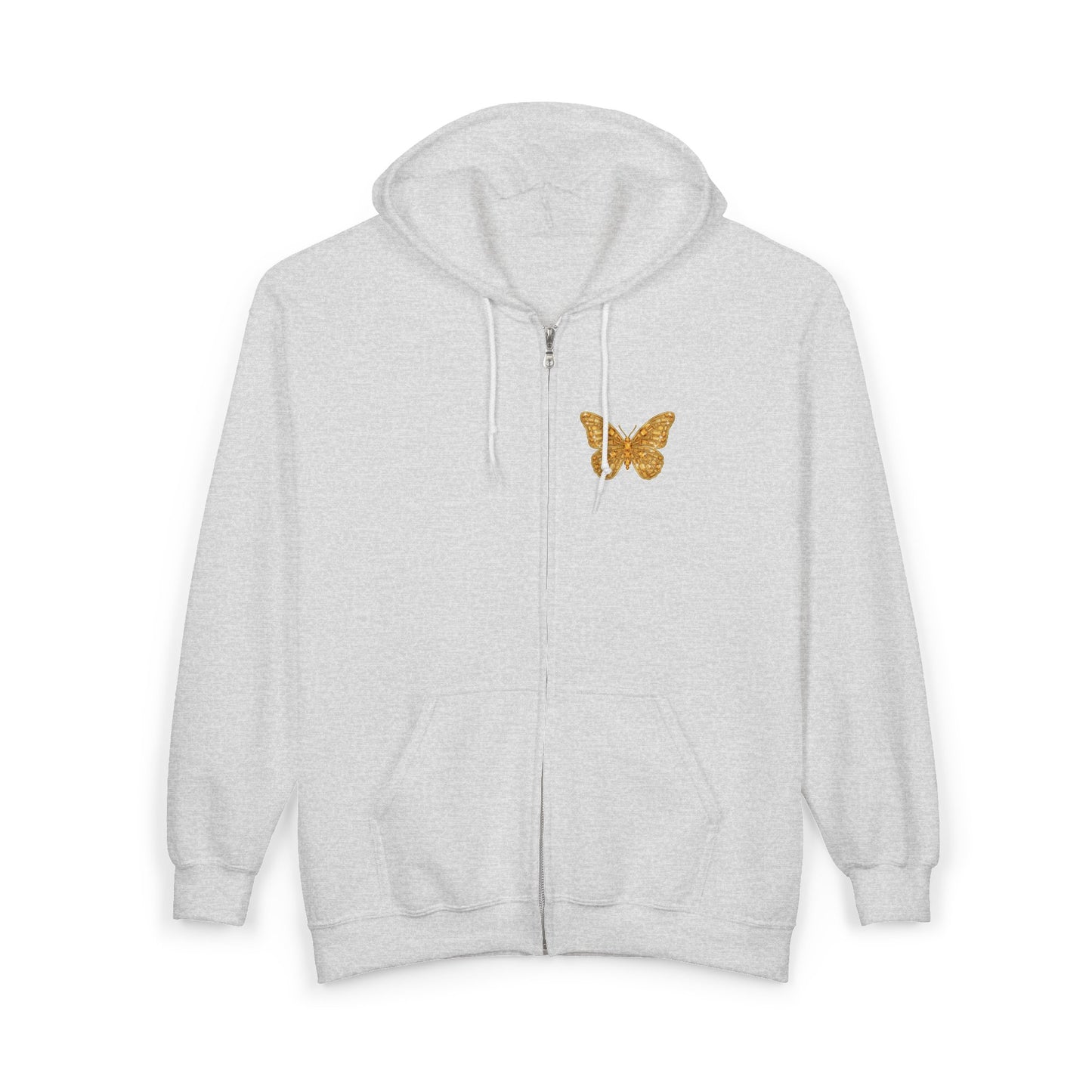 November Birthstone Citrine Zip Sweatshirt Butterfly - Serenity, Truth, Strength