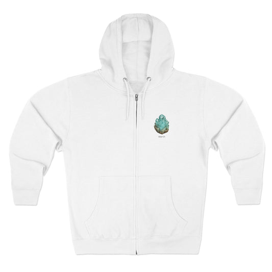 March Aquamarine Zip Hoodie - Courage, Balance, Clarity