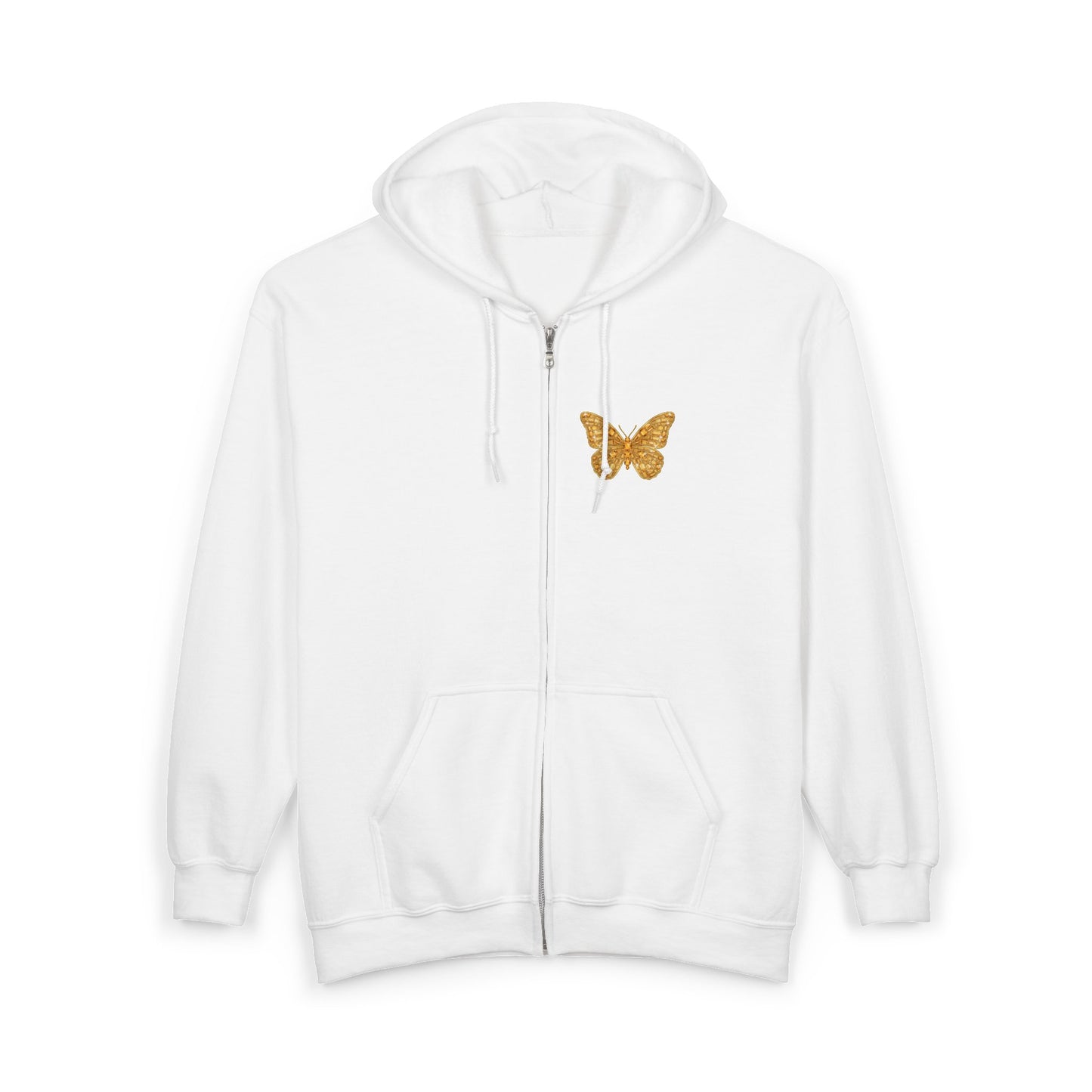 November Birthstone Citrine Zip Sweatshirt Butterfly - Serenity, Truth, Strength