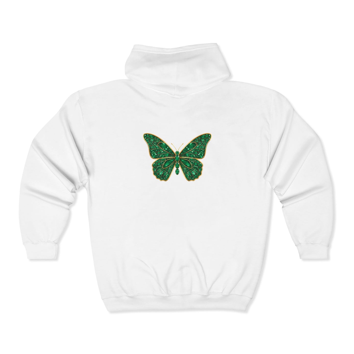 May Emerald Butterfly Zip Sweatshirt - Balance, Harmony, Healing