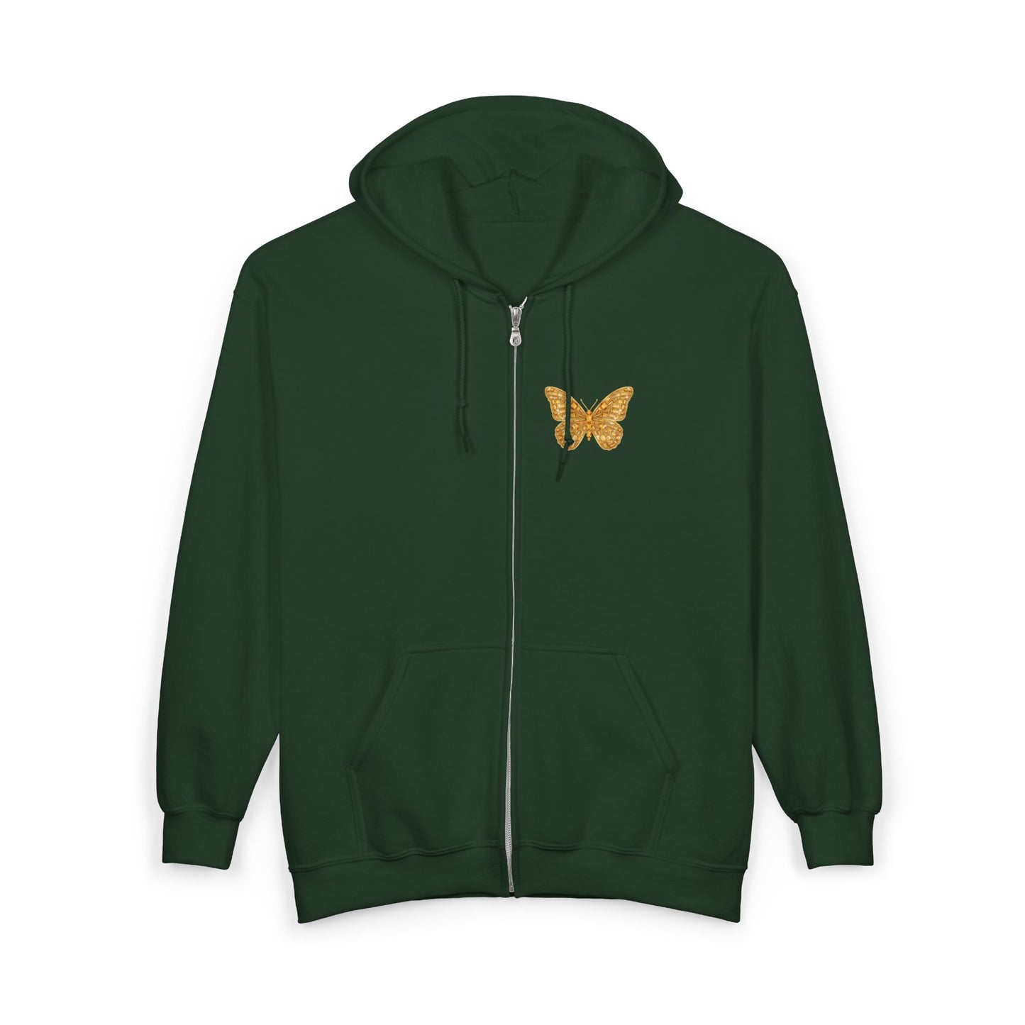 November Birthstone Citrine Zip Sweatshirt Butterfly - Serenity, Truth, Strength