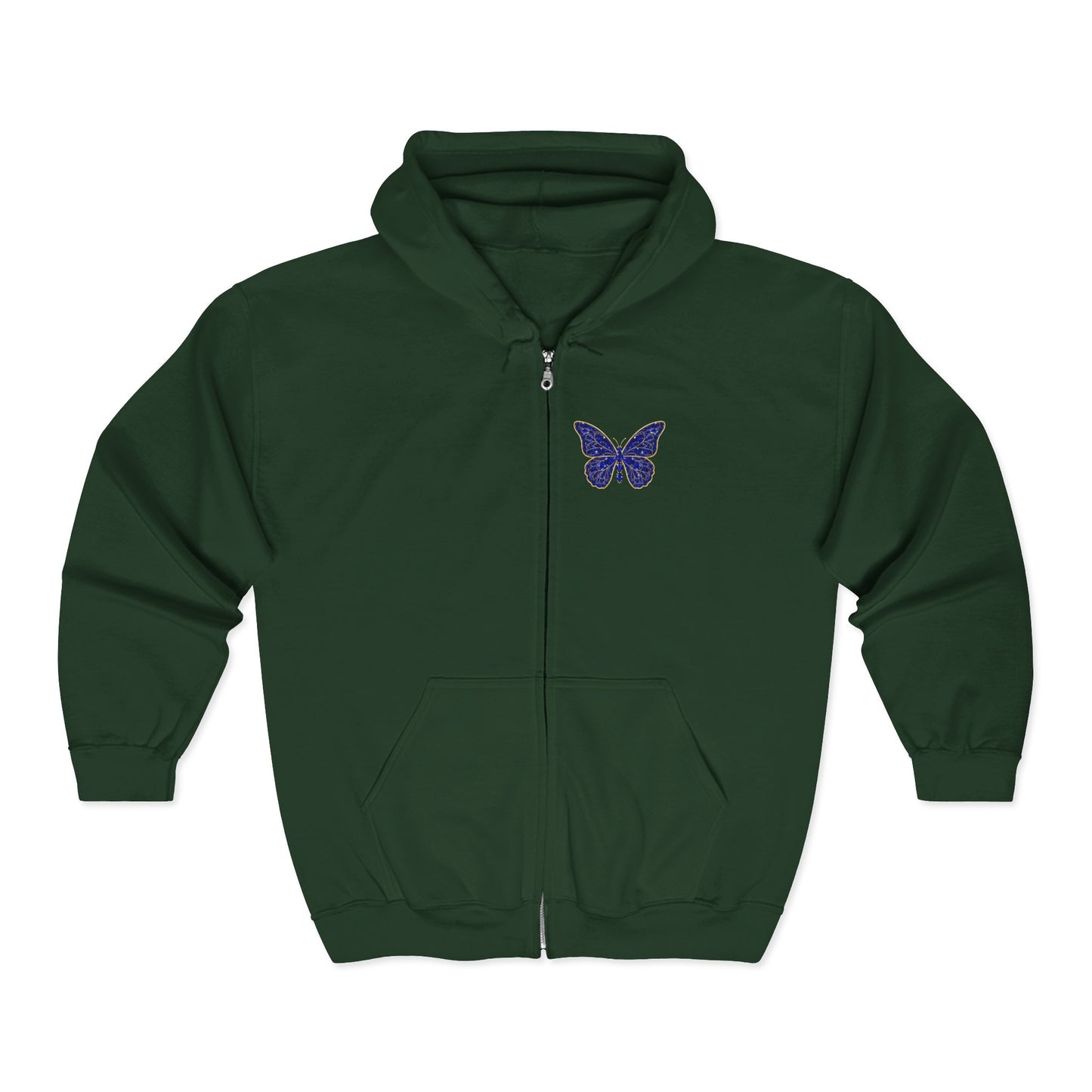 September Sapphire Zip Sweatshirt Butterfly - Wisdom, Focus, Truth