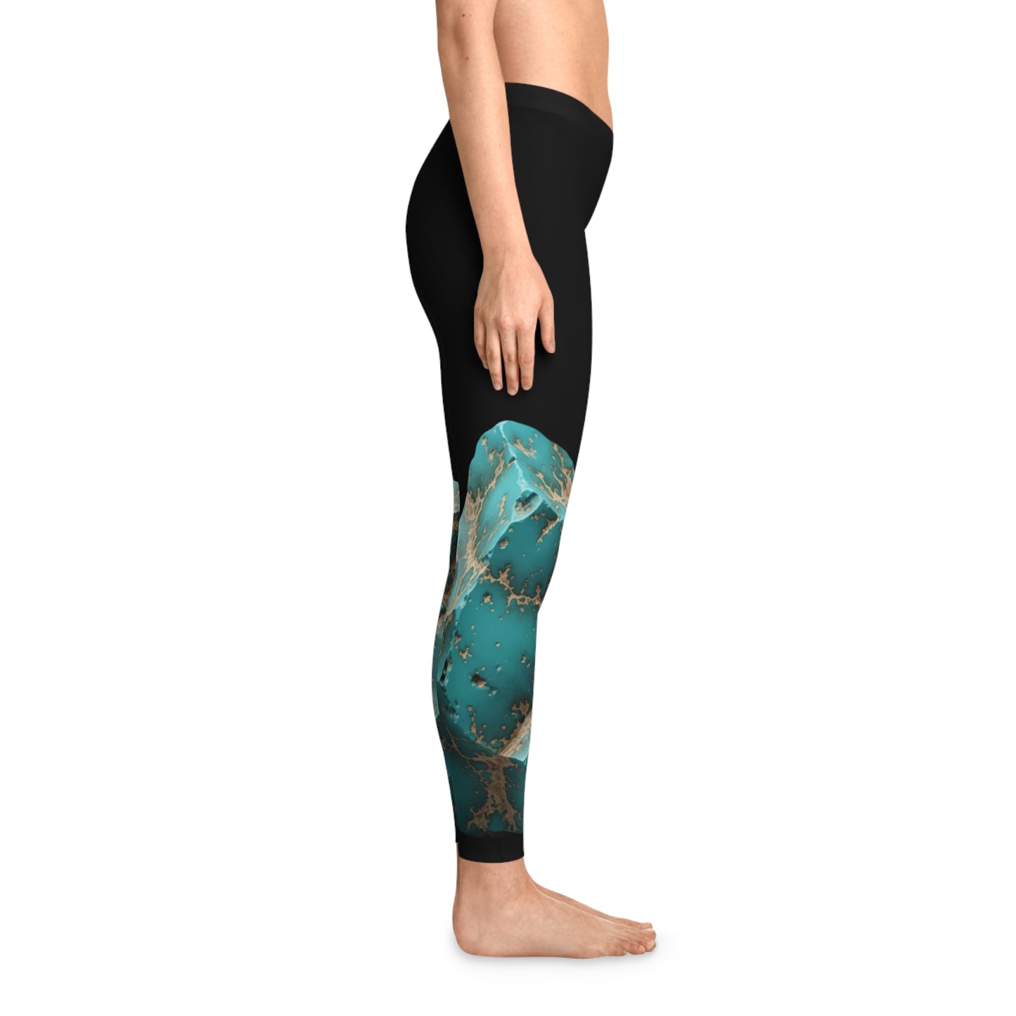 Turquoise Soft Stretchy Leggings —  Peace, Protection, Luck