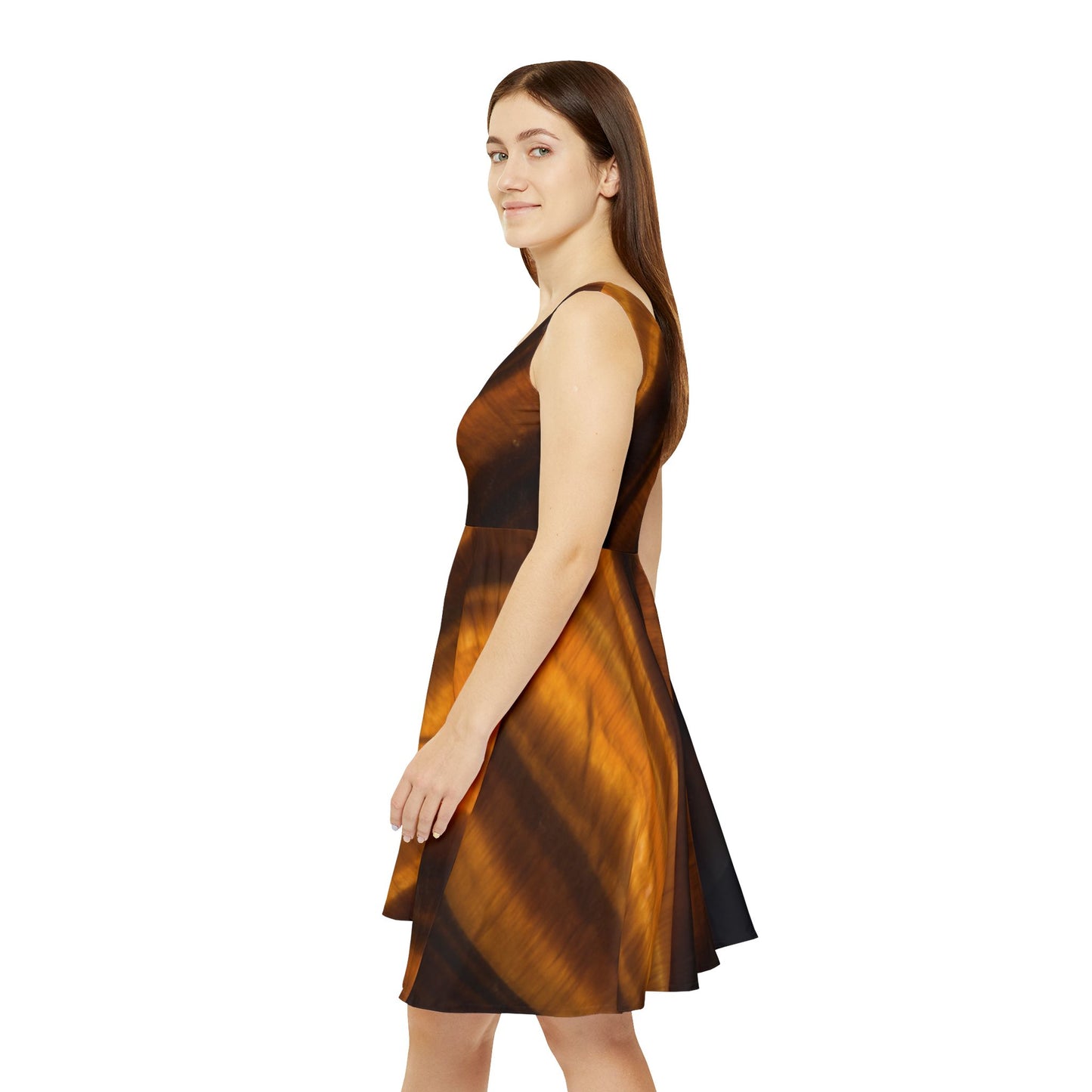 Tigers Eye Skater Dress Black I - Confidence, Courage, Protection