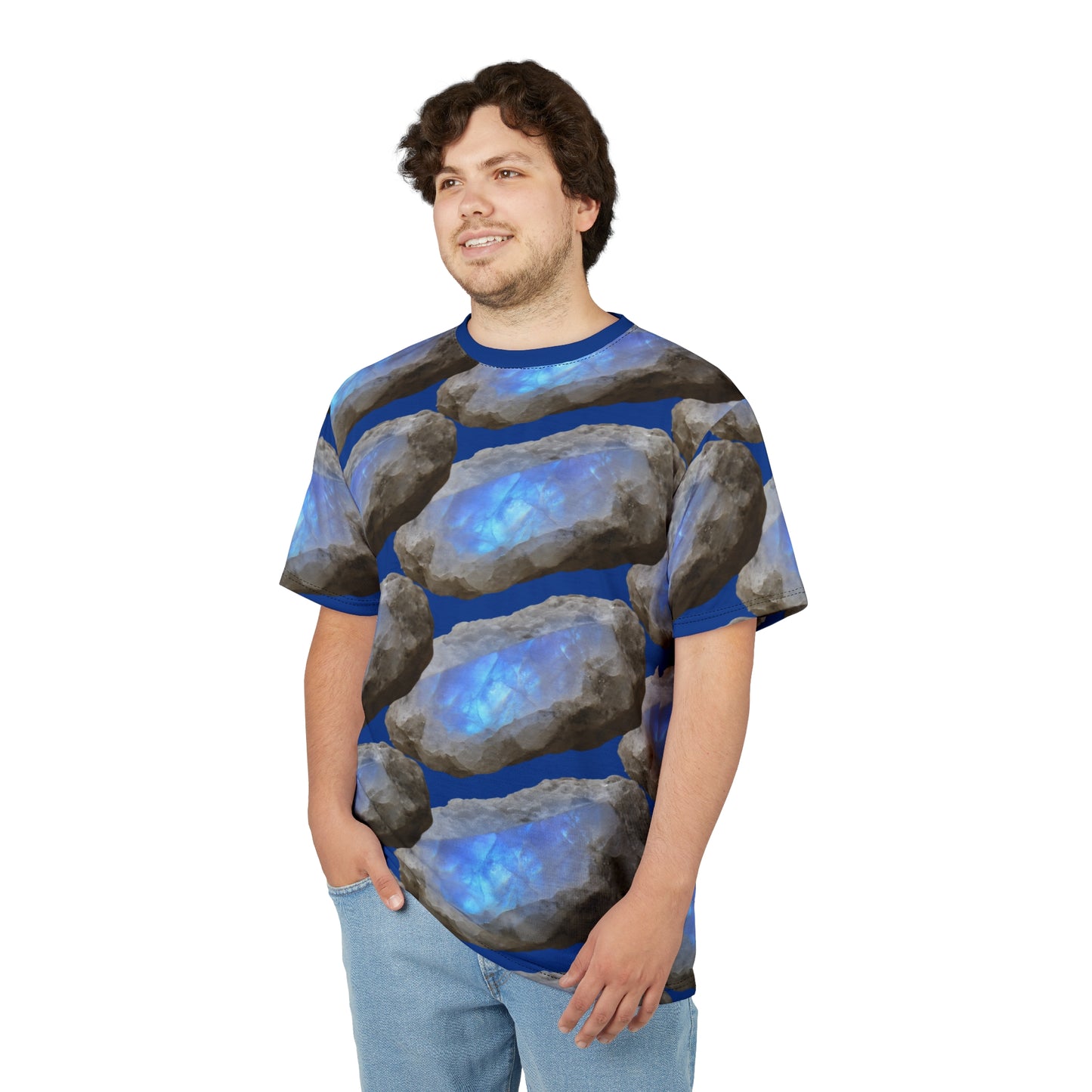 Tee Moonstone Natural Dark Blue Graphic -  Balance, Intuition, New Beginnings