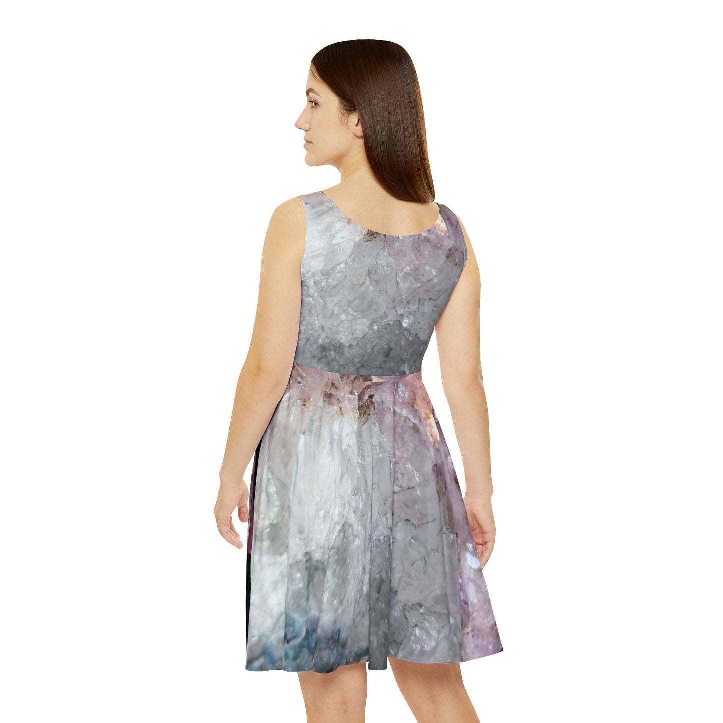 Amethyst Skater Dress Black I - Peace, Courage, Stability
