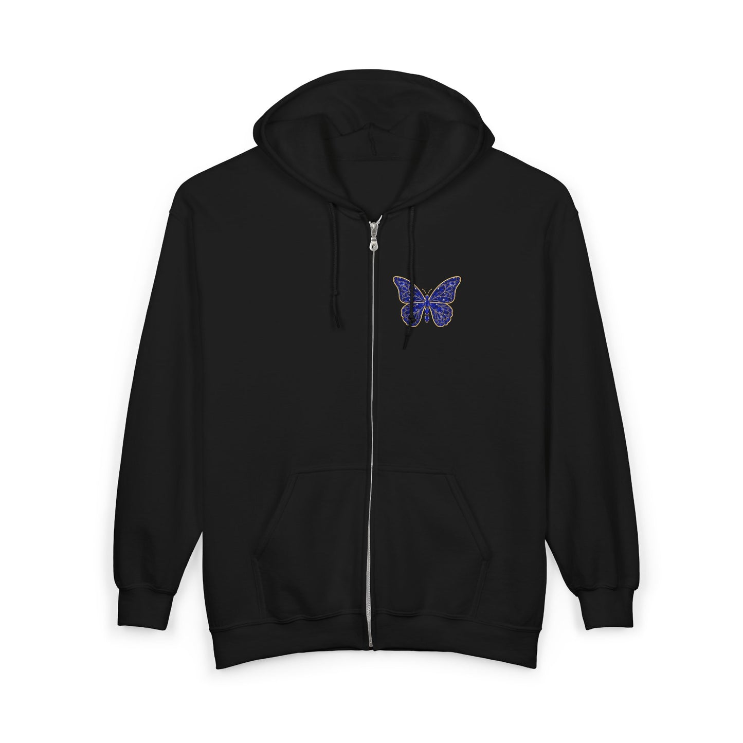 September Sapphire Zip Sweatshirt Butterfly - Wisdom, Focus, Truth