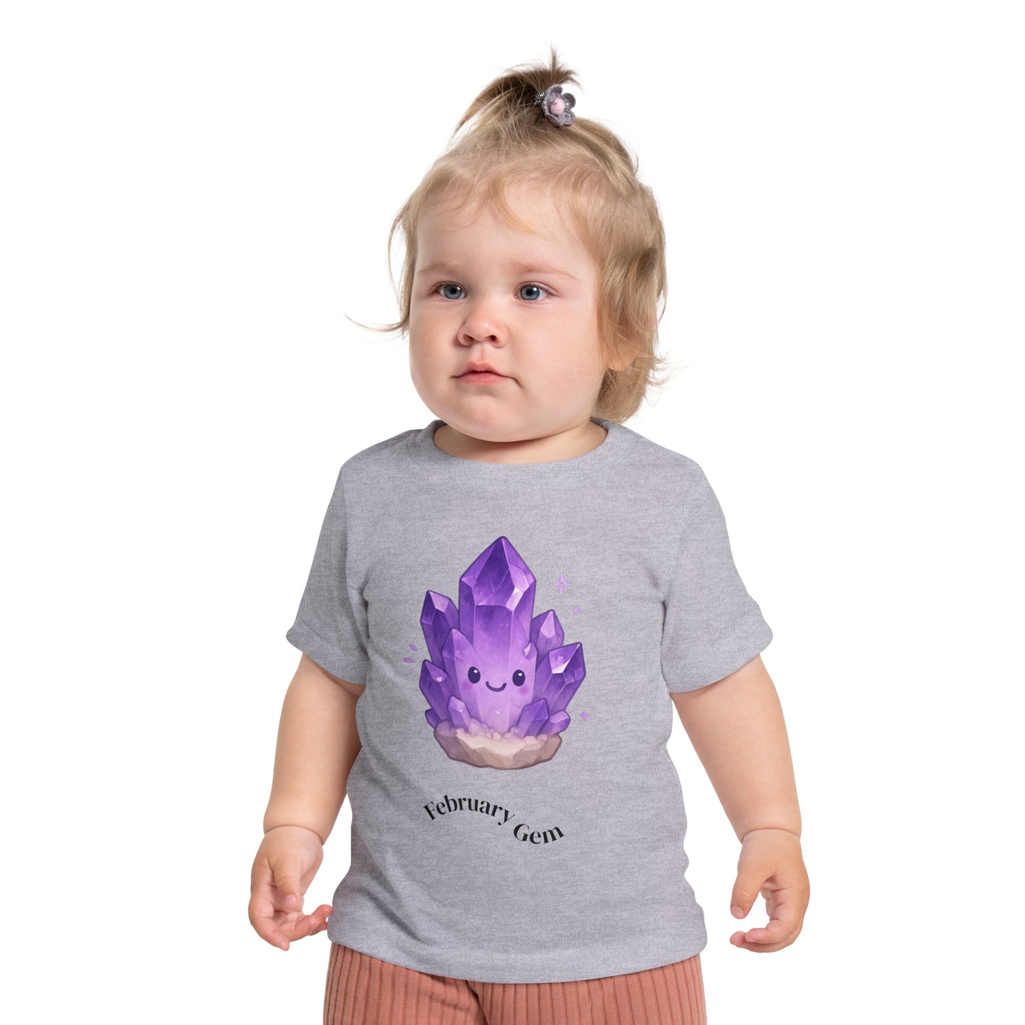 Baby February Birthstone Amethyst Tee - Peace, Courage, Stability