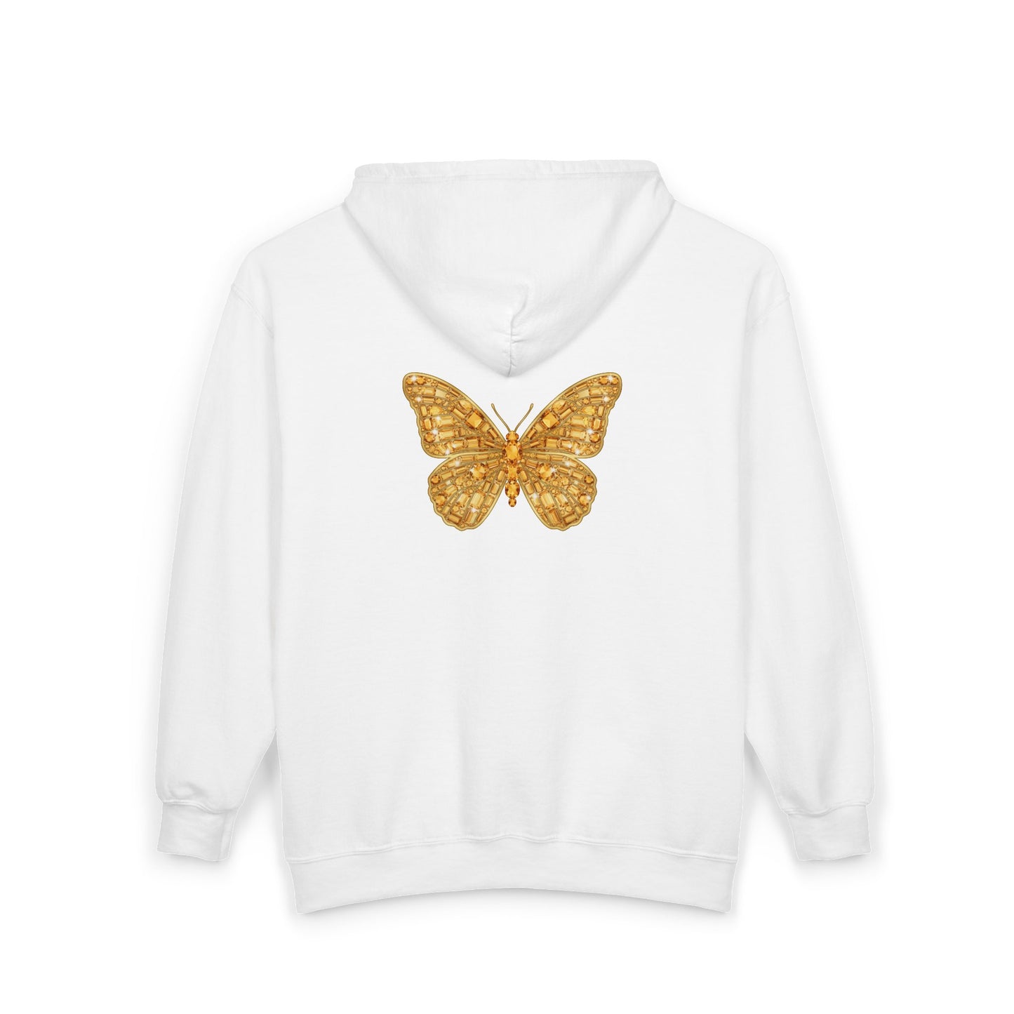 November Birthstone Citrine Zip Sweatshirt Butterfly - Serenity, Truth, Strength