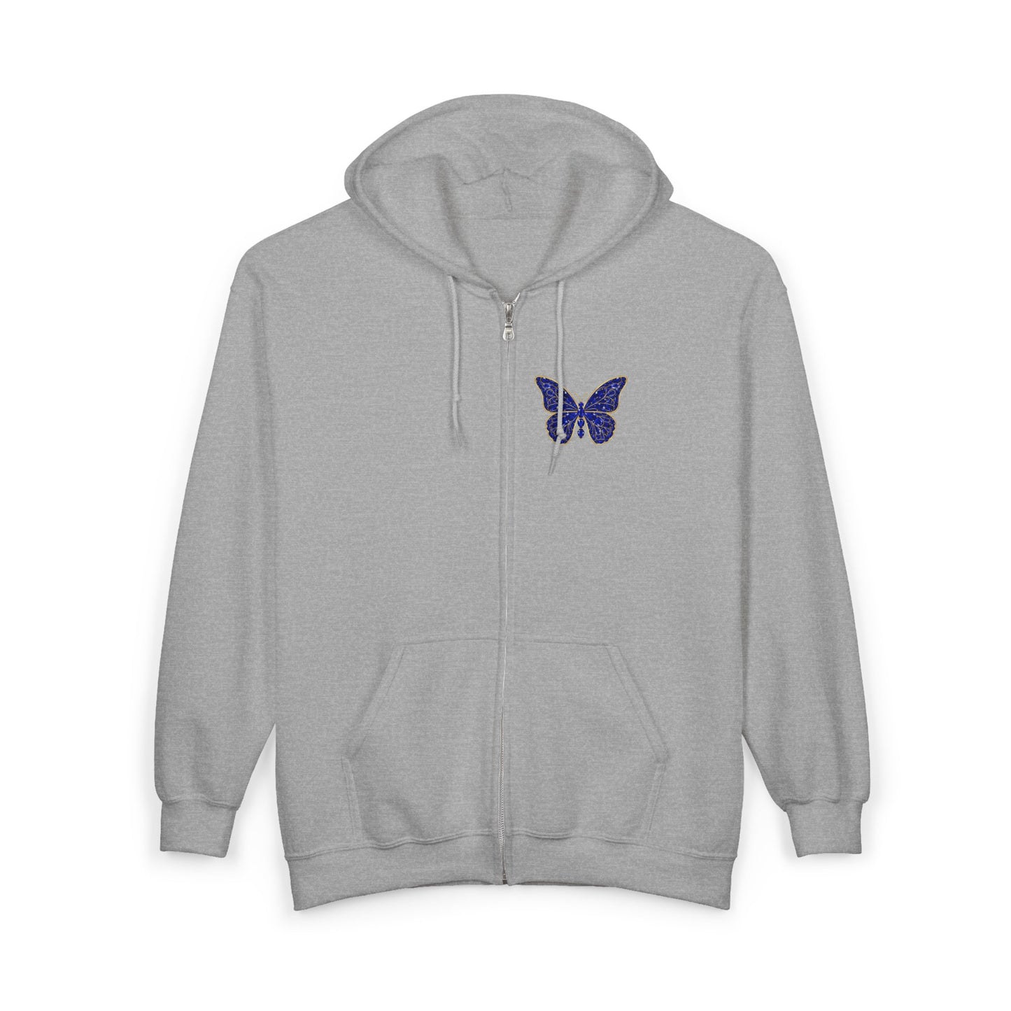September Sapphire Zip Sweatshirt Butterfly - Wisdom, Focus, Truth