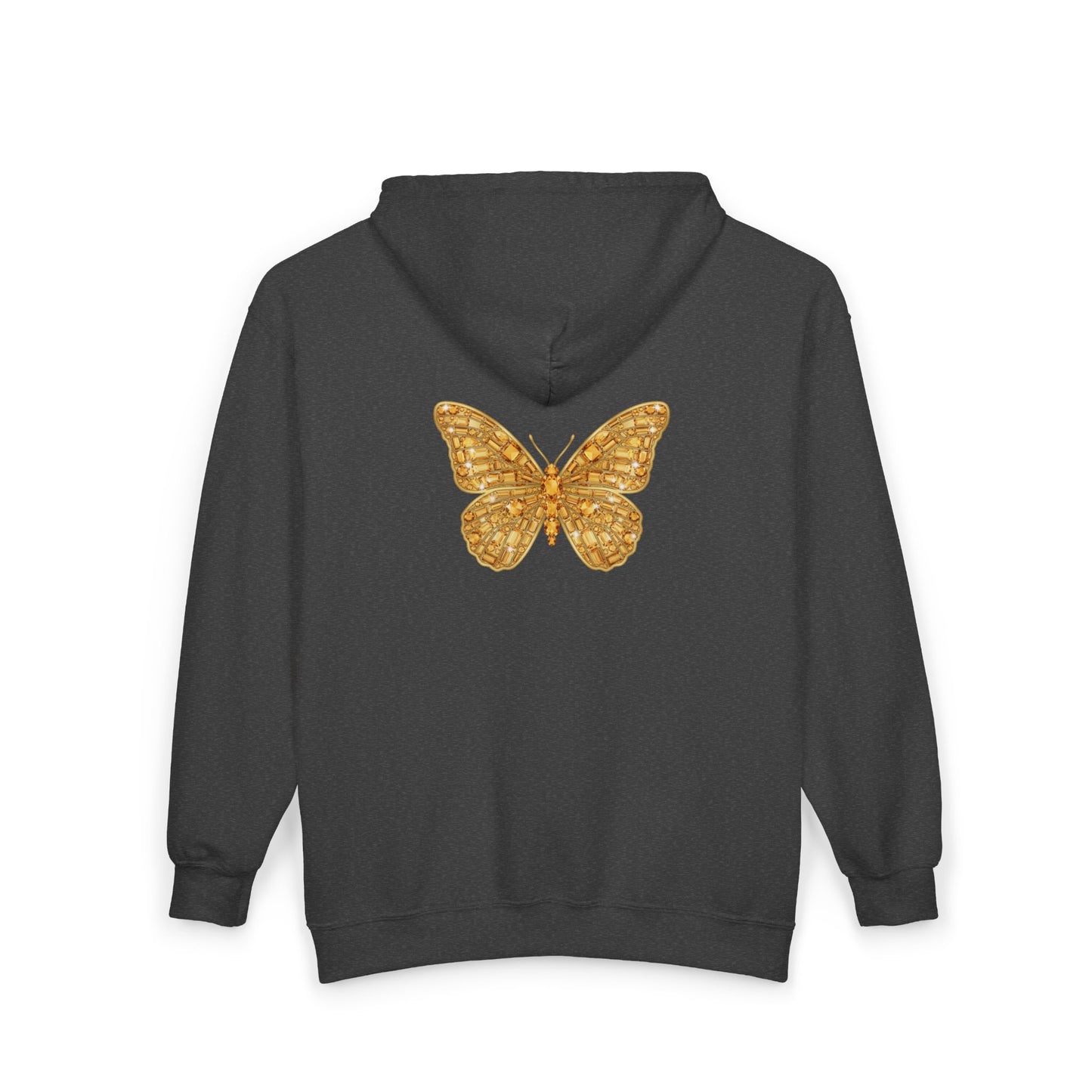 November Birthstone Citrine Zip Sweatshirt Butterfly - Serenity, Truth, Strength