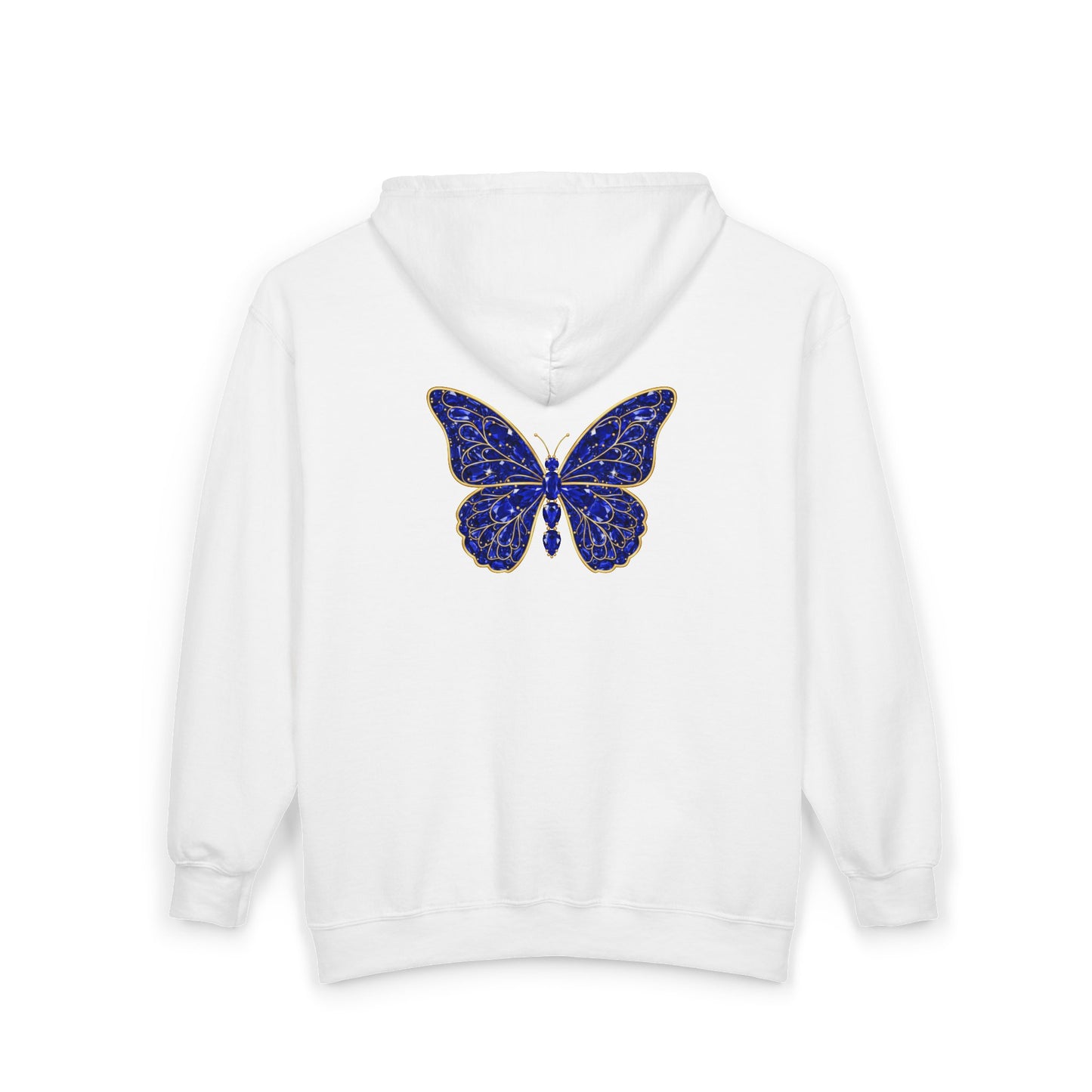 September Sapphire Zip Sweatshirt Butterfly - Wisdom, Focus, Truth