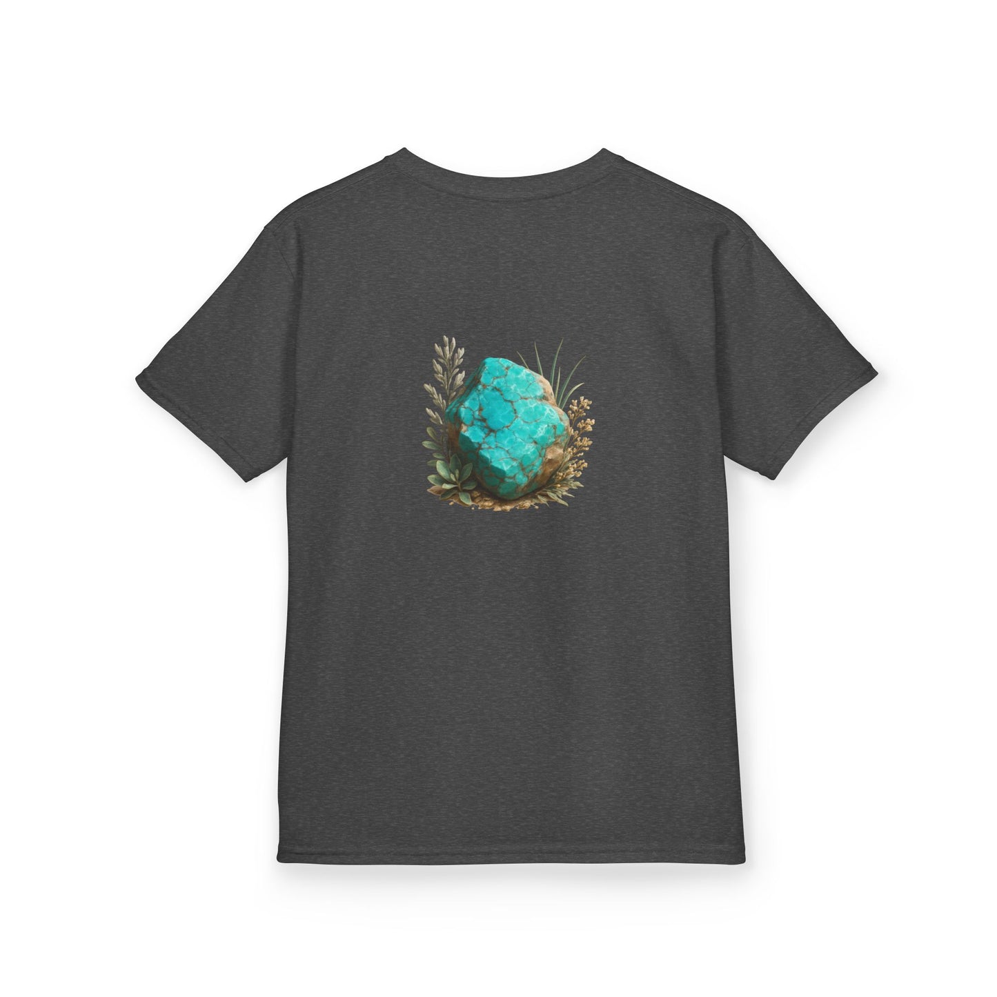 December Turquoise Kids Heavy Tee - Peace, Protection, Luck