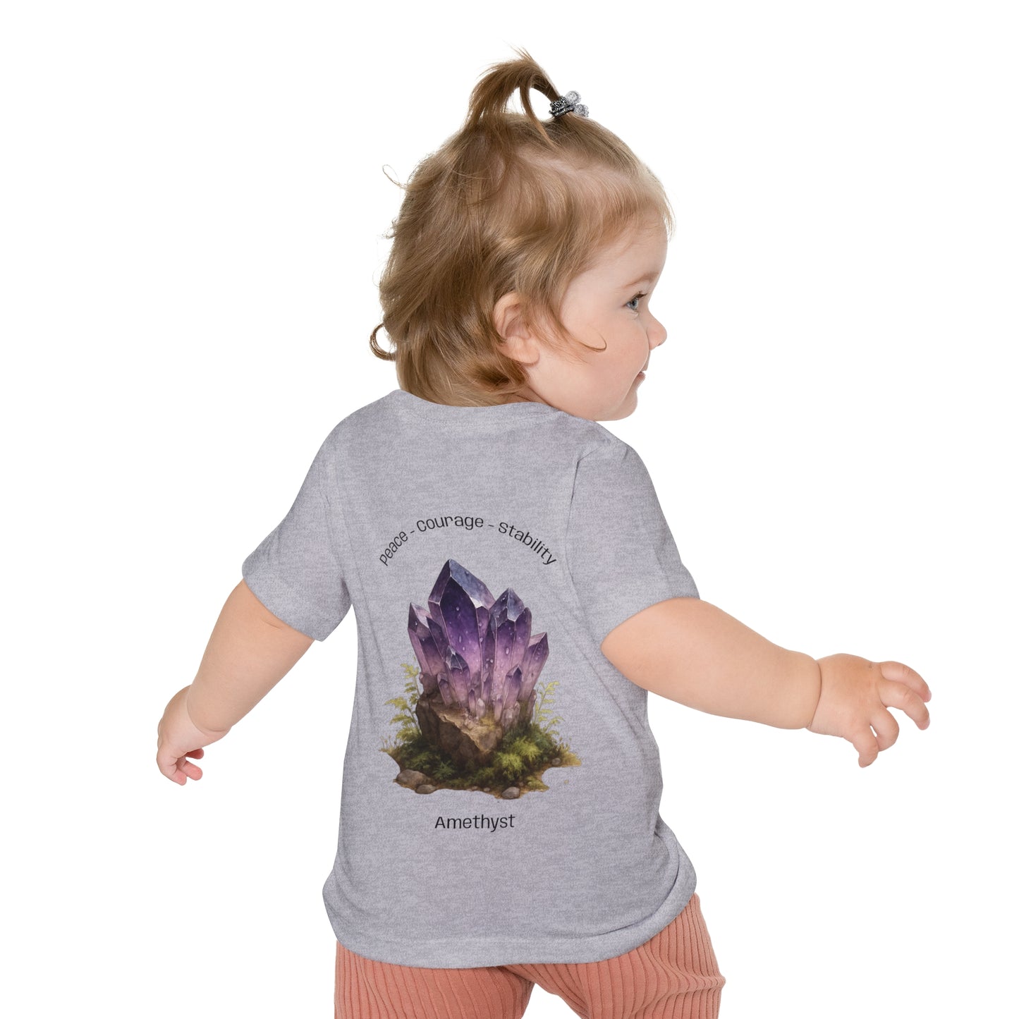 Baby February Birthstone Amethyst Tee - Peace, Courage, Stability
