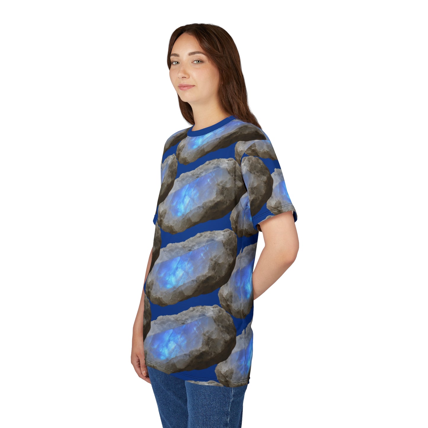 Tee Moonstone Natural Dark Blue Graphic -  Balance, Intuition, New Beginnings