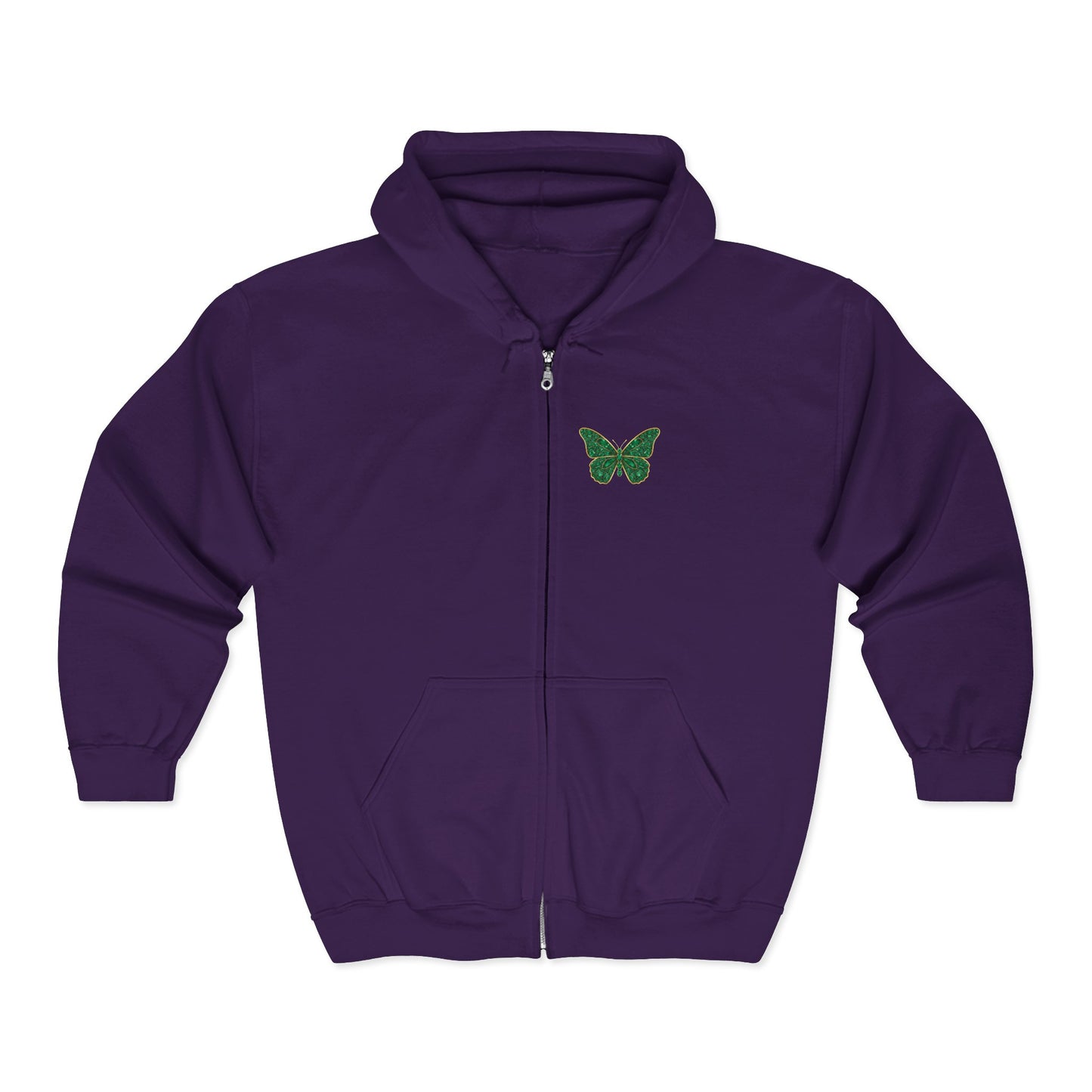 May Emerald Butterfly Zip Sweatshirt - Balance, Harmony, Healing