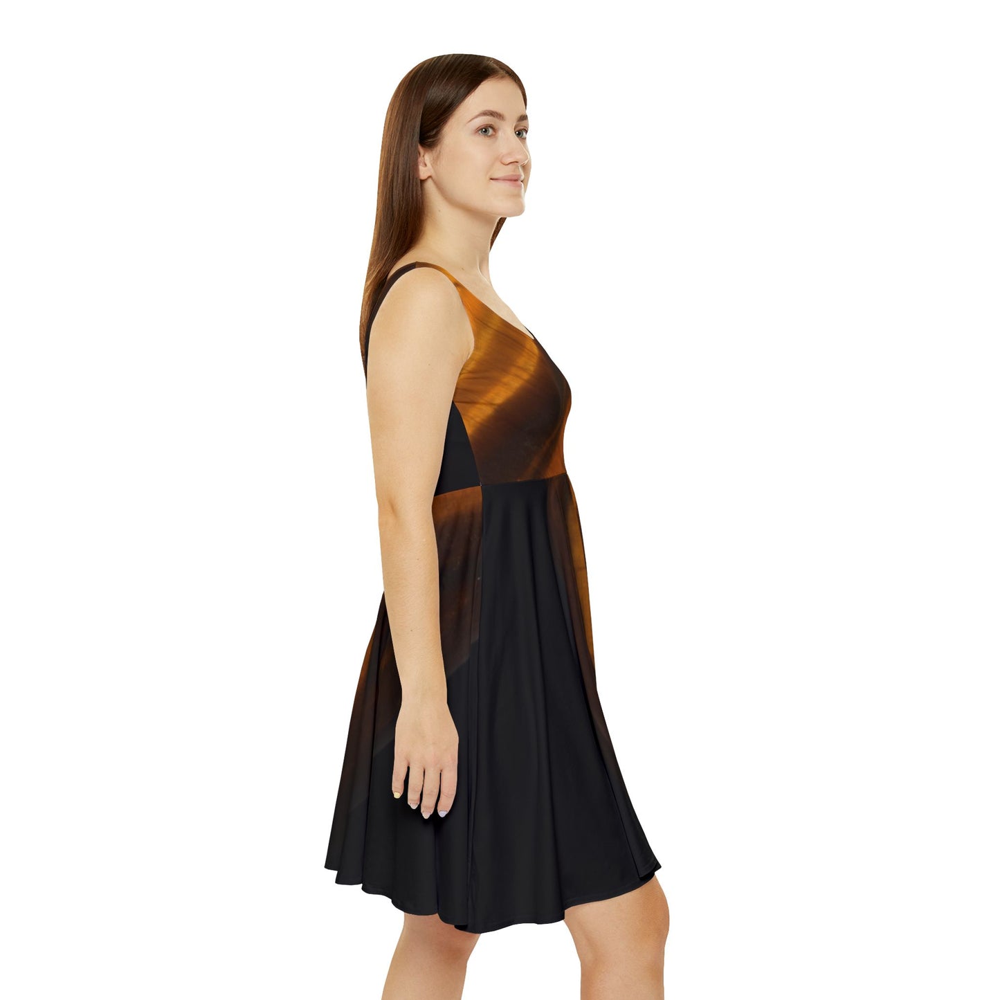 Tigers Eye Skater Dress Black I - Confidence, Courage, Protection