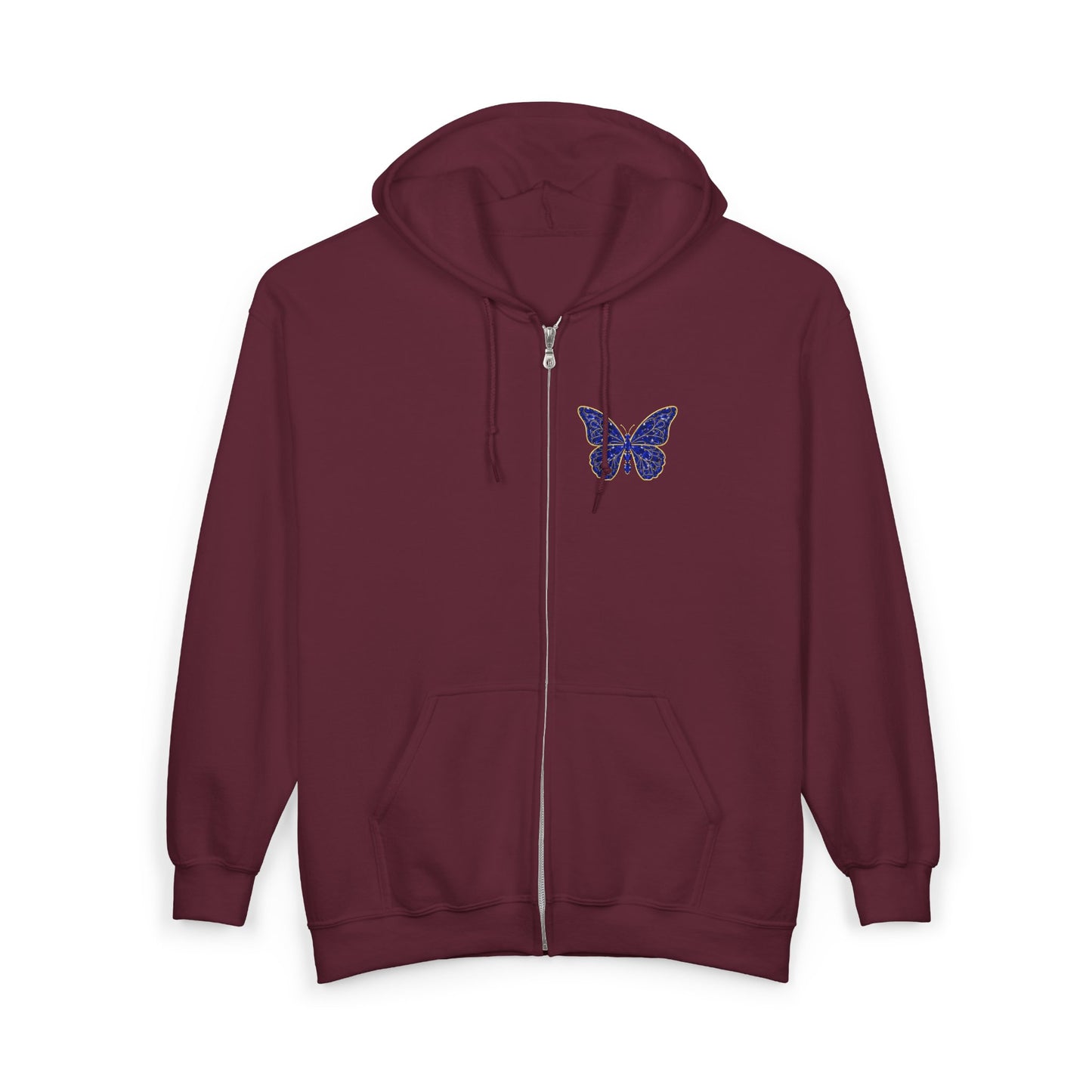 September Sapphire Zip Sweatshirt Butterfly - Wisdom, Focus, Truth