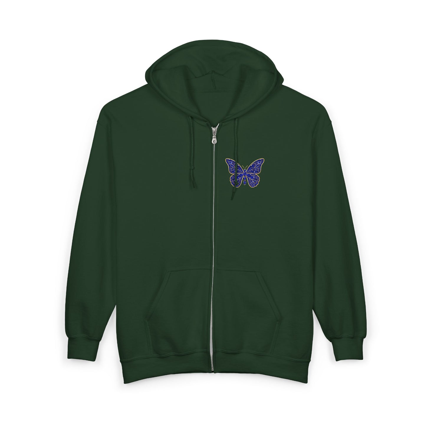 September Sapphire Zip Sweatshirt Butterfly - Wisdom, Focus, Truth