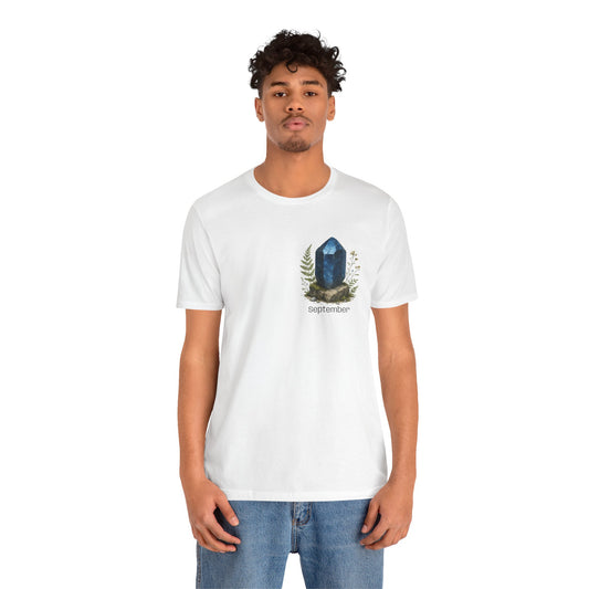 September Birthstone Sapphire Unisex Tee - Wisdom, Focus, Truth