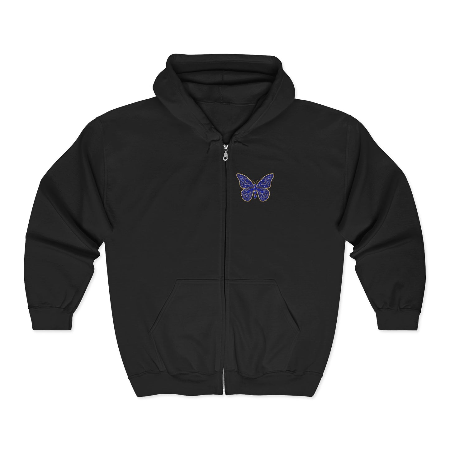 September Sapphire Zip Sweatshirt Butterfly - Wisdom, Focus, Truth