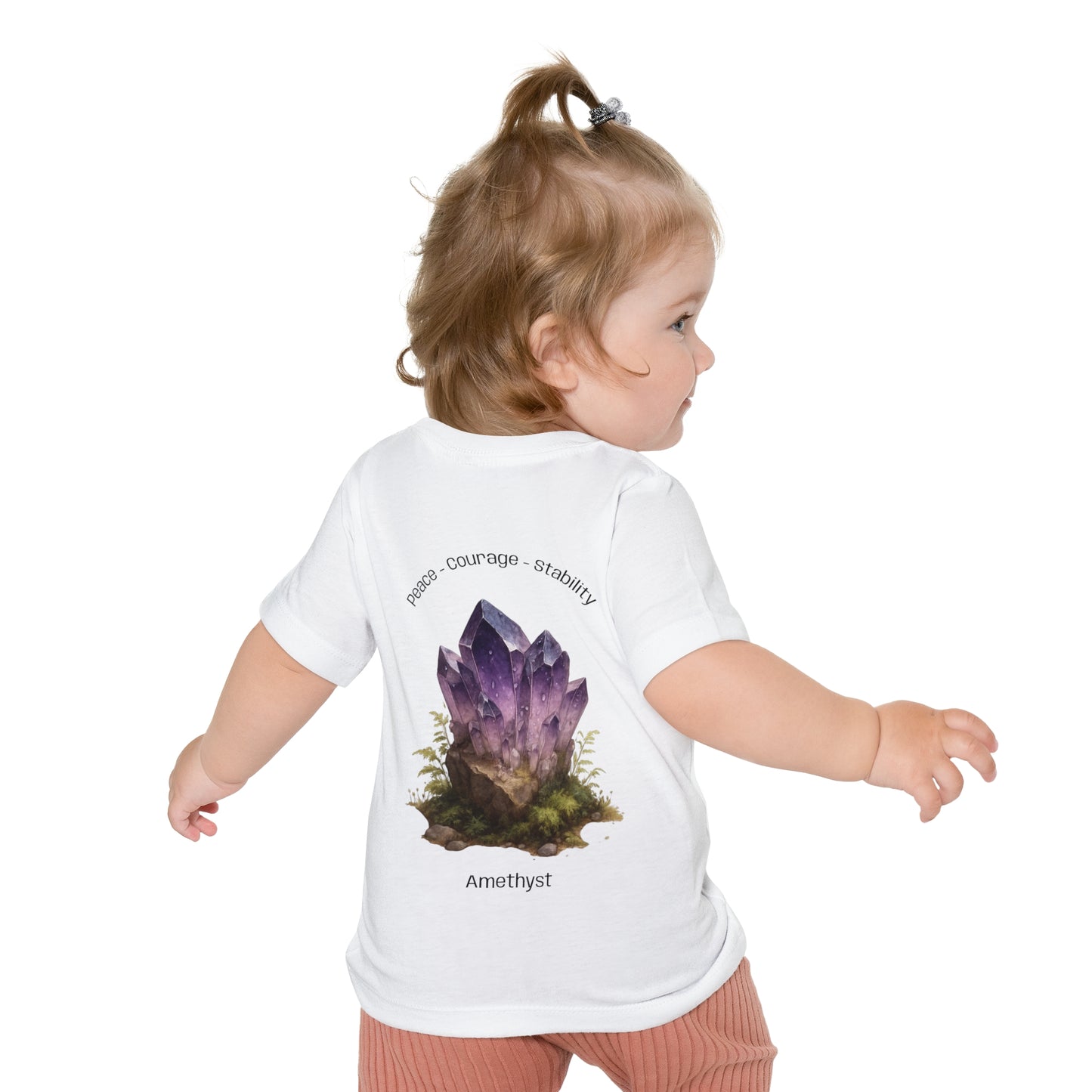 Baby February Birthstone Amethyst Tee - Peace, Courage, Stability