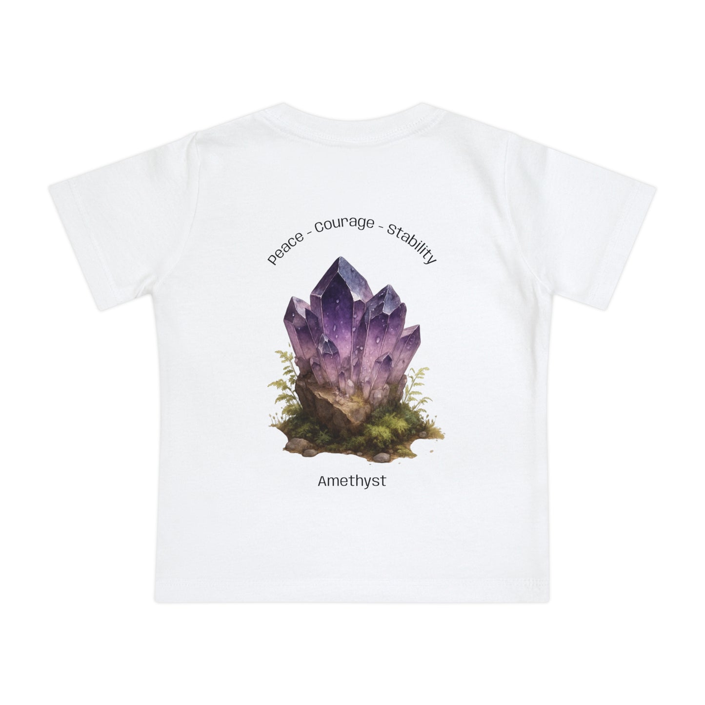 Baby February Birthstone Amethyst Tee - Peace, Courage, Stability