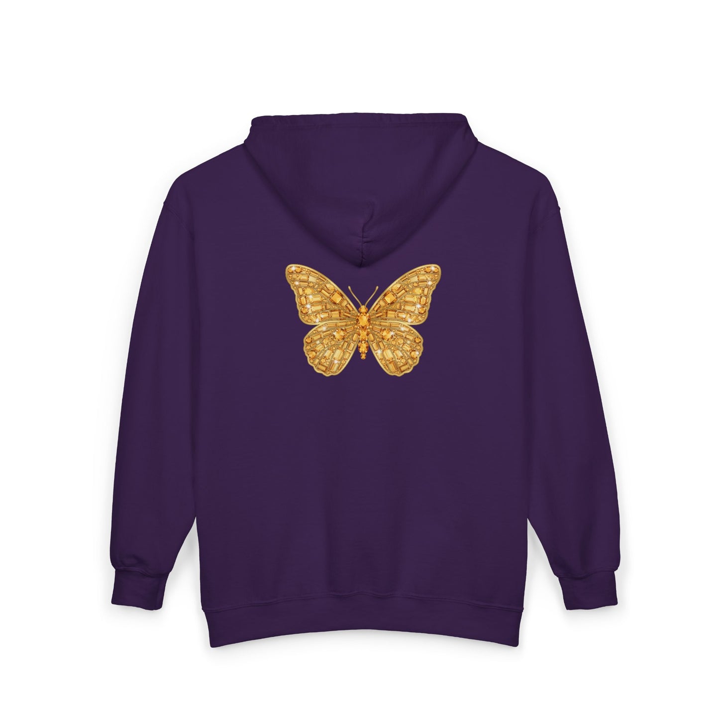 November Birthstone Citrine Zip Sweatshirt Butterfly - Serenity, Truth, Strength