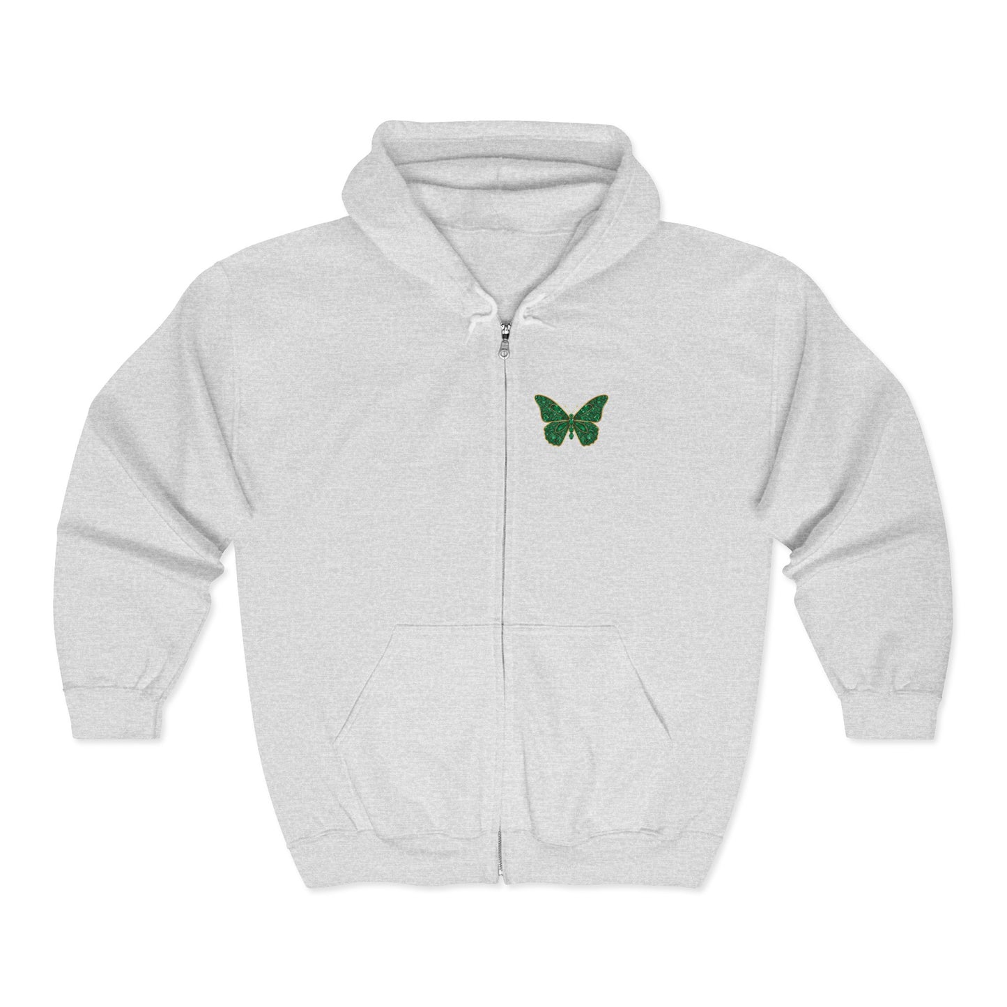 May Emerald Butterfly Zip Sweatshirt - Balance, Harmony, Healing