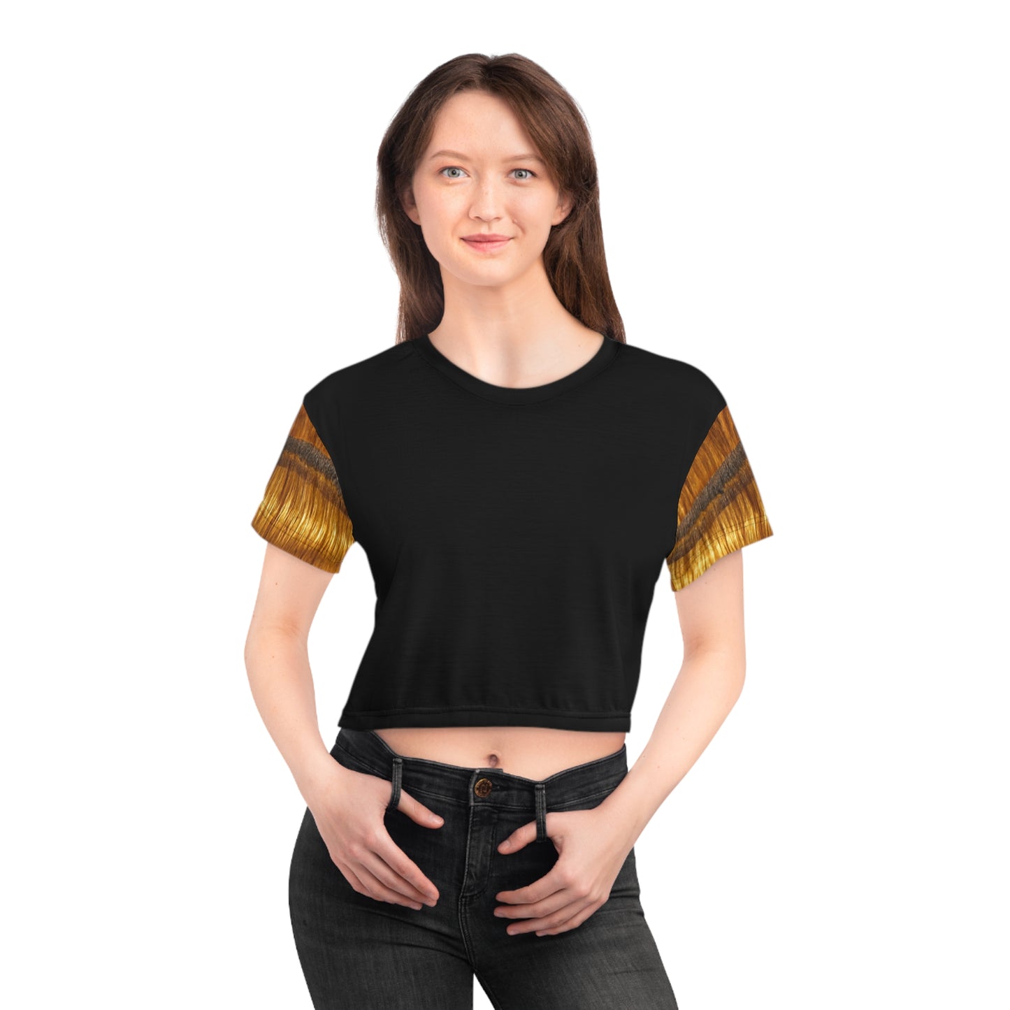 Crop Tee Tigers Eye Natural - Confidence, Courage, Protection