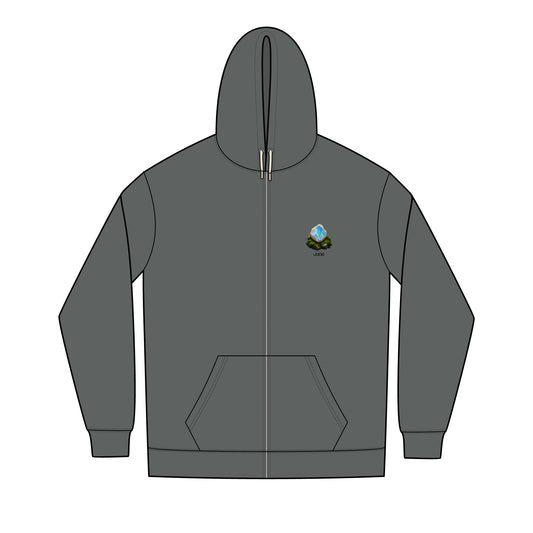 June Moonstone Fleece Zip Hoodie - Balance, Hope, Abundance