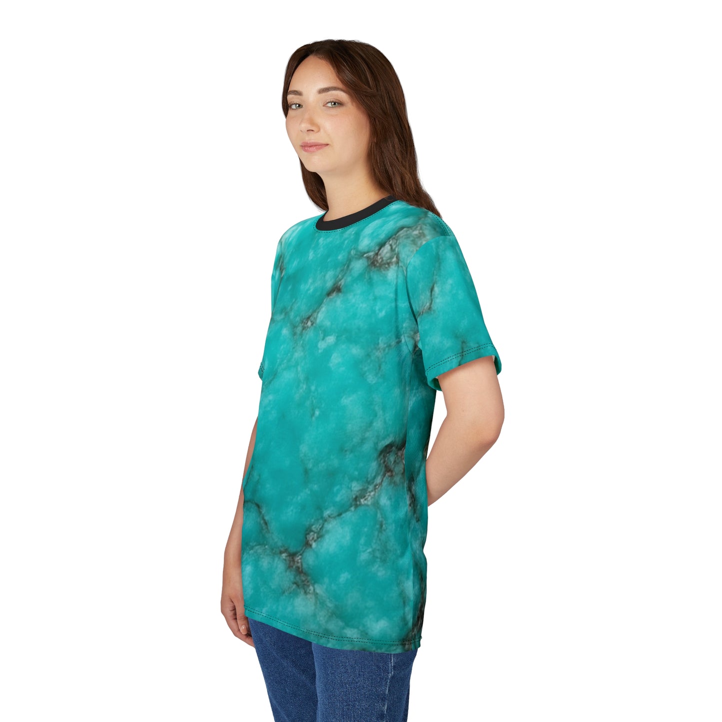 Tee Turquoise Graphic - Communication, Protection, Peace