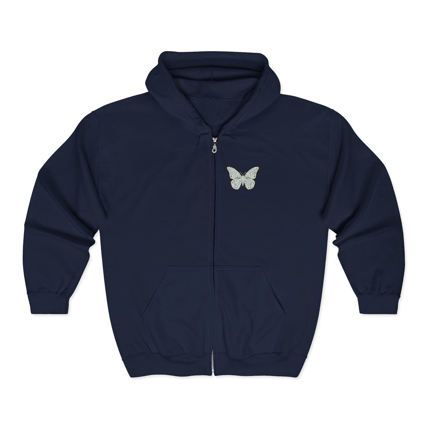 April Birthstone Diamond Zip Sweatshirt Butterfly - Love, Strength, Unity