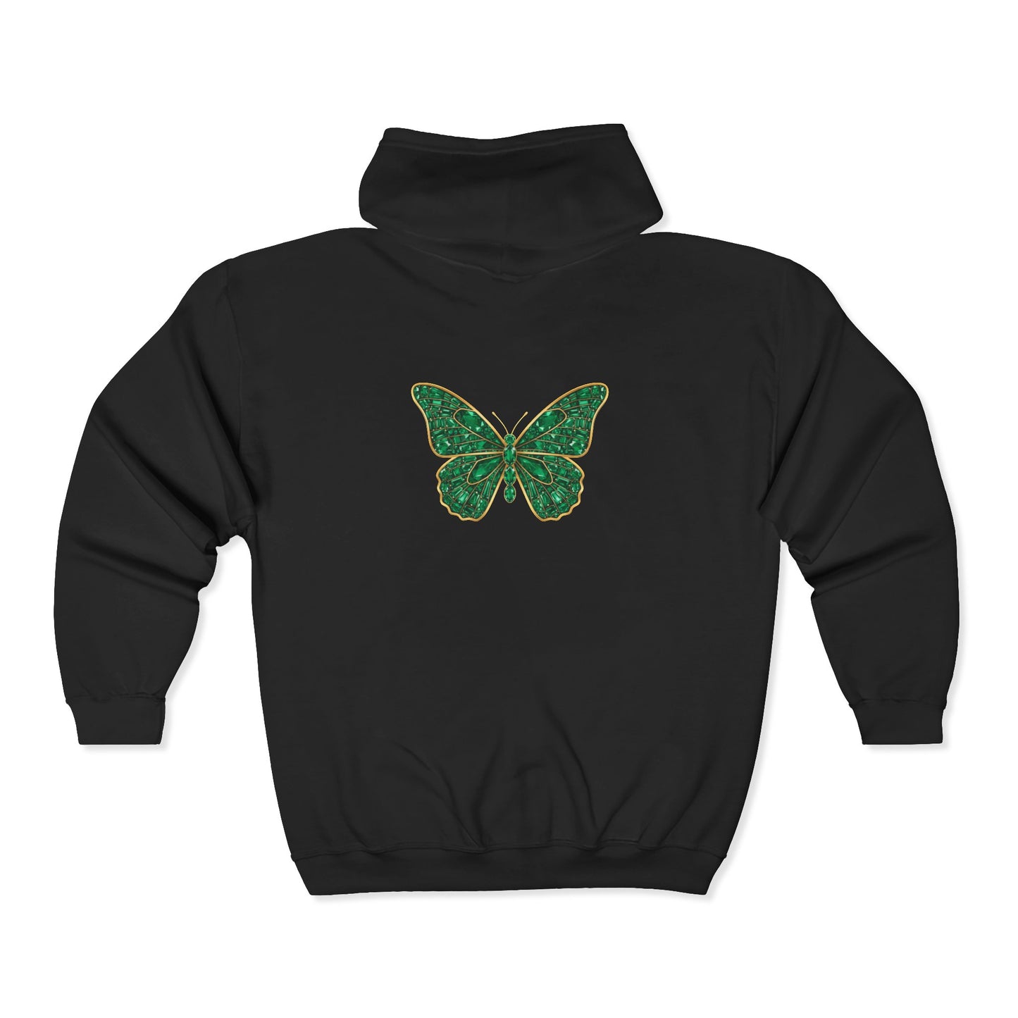 May Emerald Butterfly Zip Sweatshirt - Balance, Harmony, Healing