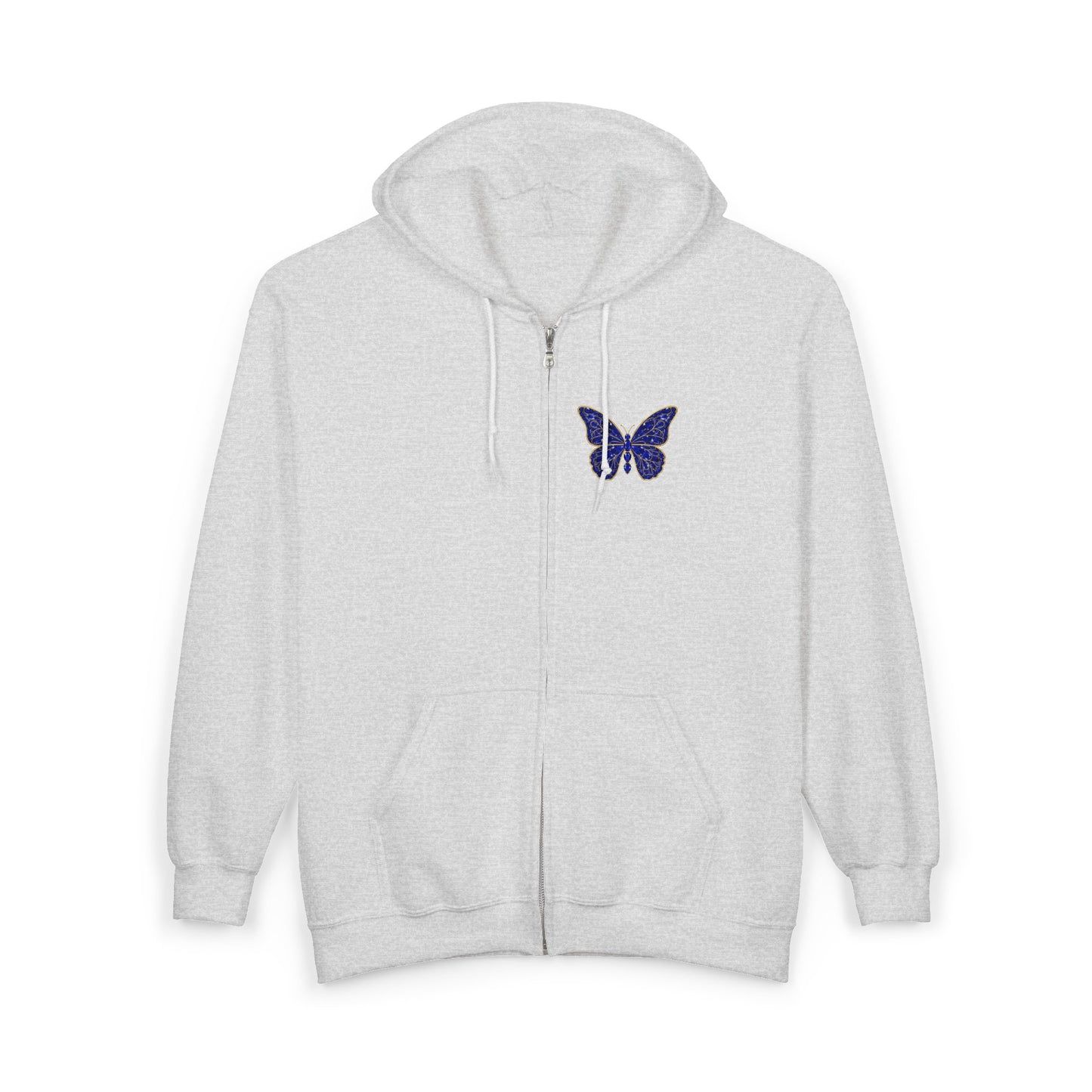 September Sapphire Zip Sweatshirt Butterfly - Wisdom, Focus, Truth