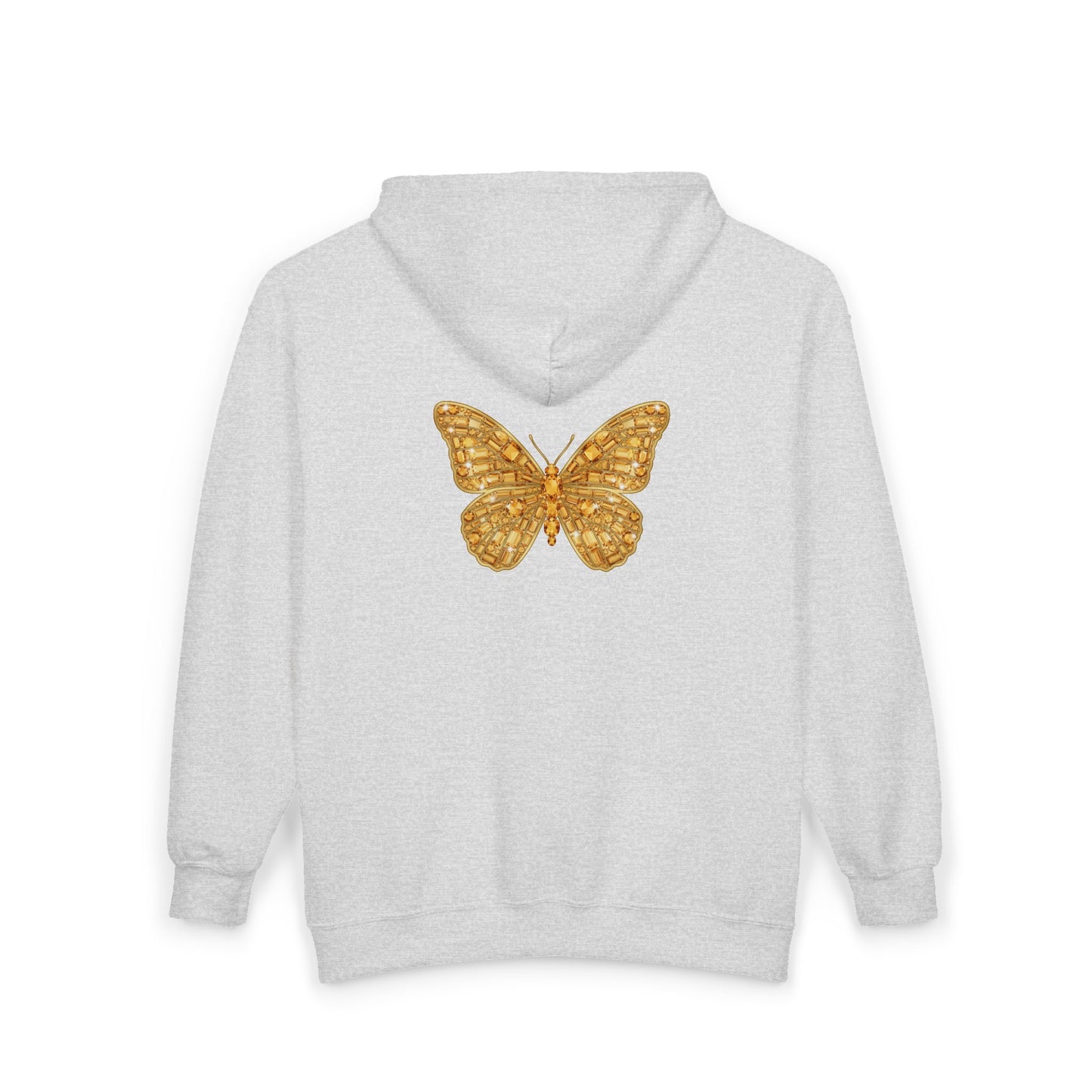 November Birthstone Citrine Zip Sweatshirt Butterfly - Serenity, Truth, Strength